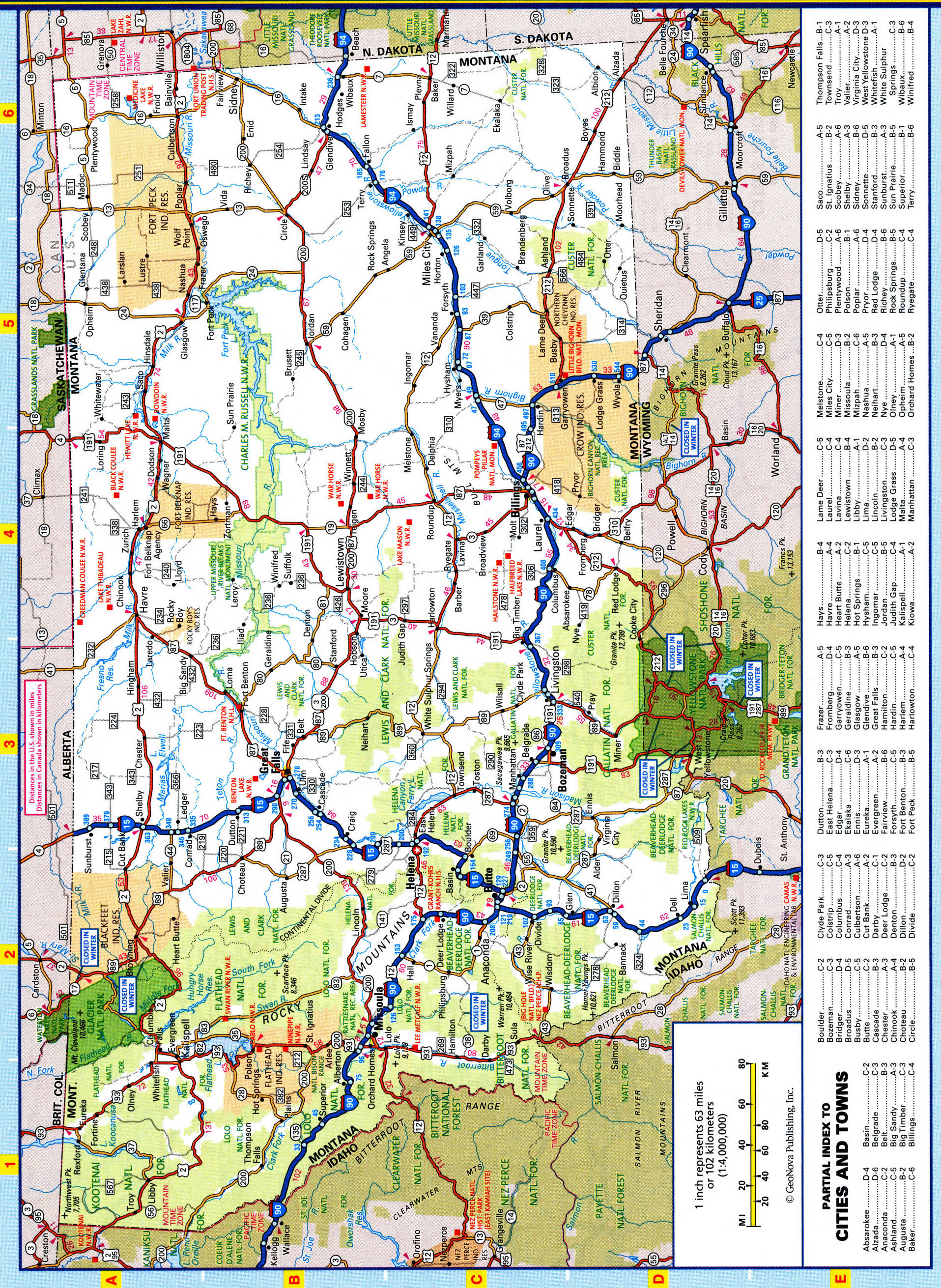 Montana highway map