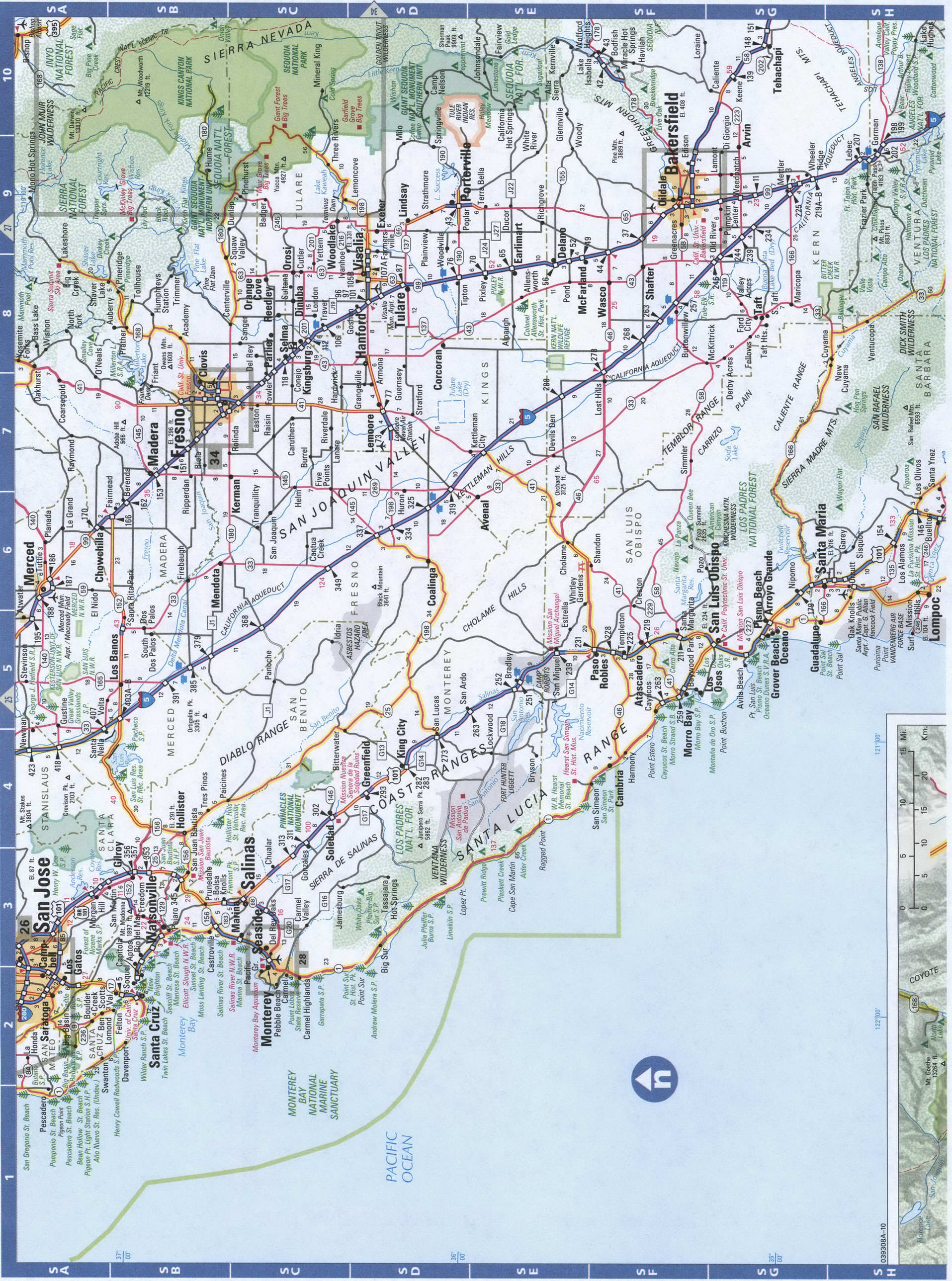 Central California detailed map