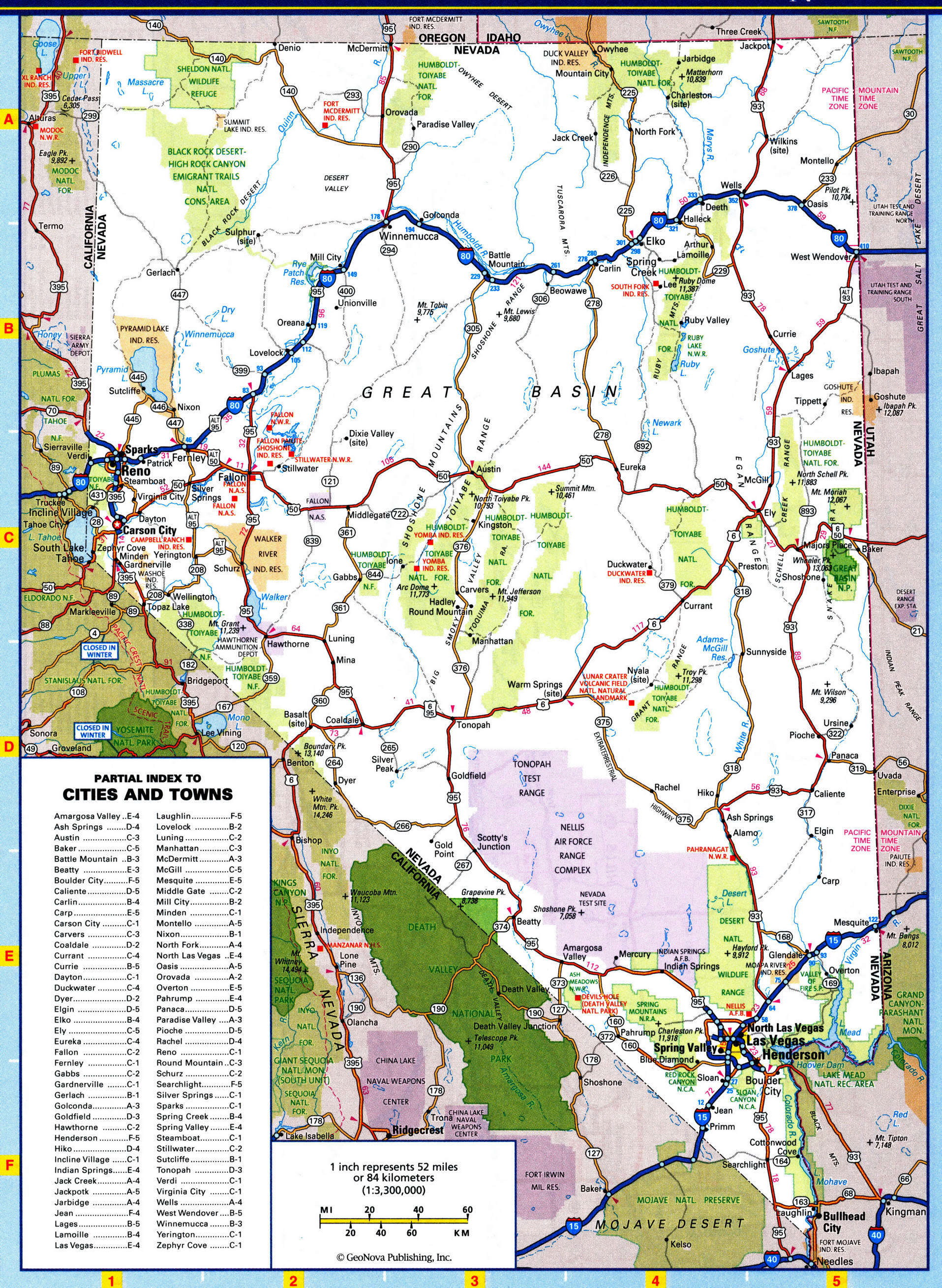 Nevada highways map. Detailed map of the Nevada highway with cities, villages, and rest areas. Nevada highways map. Detailed map of the Nevada highway with cities, villages, and rest areas.