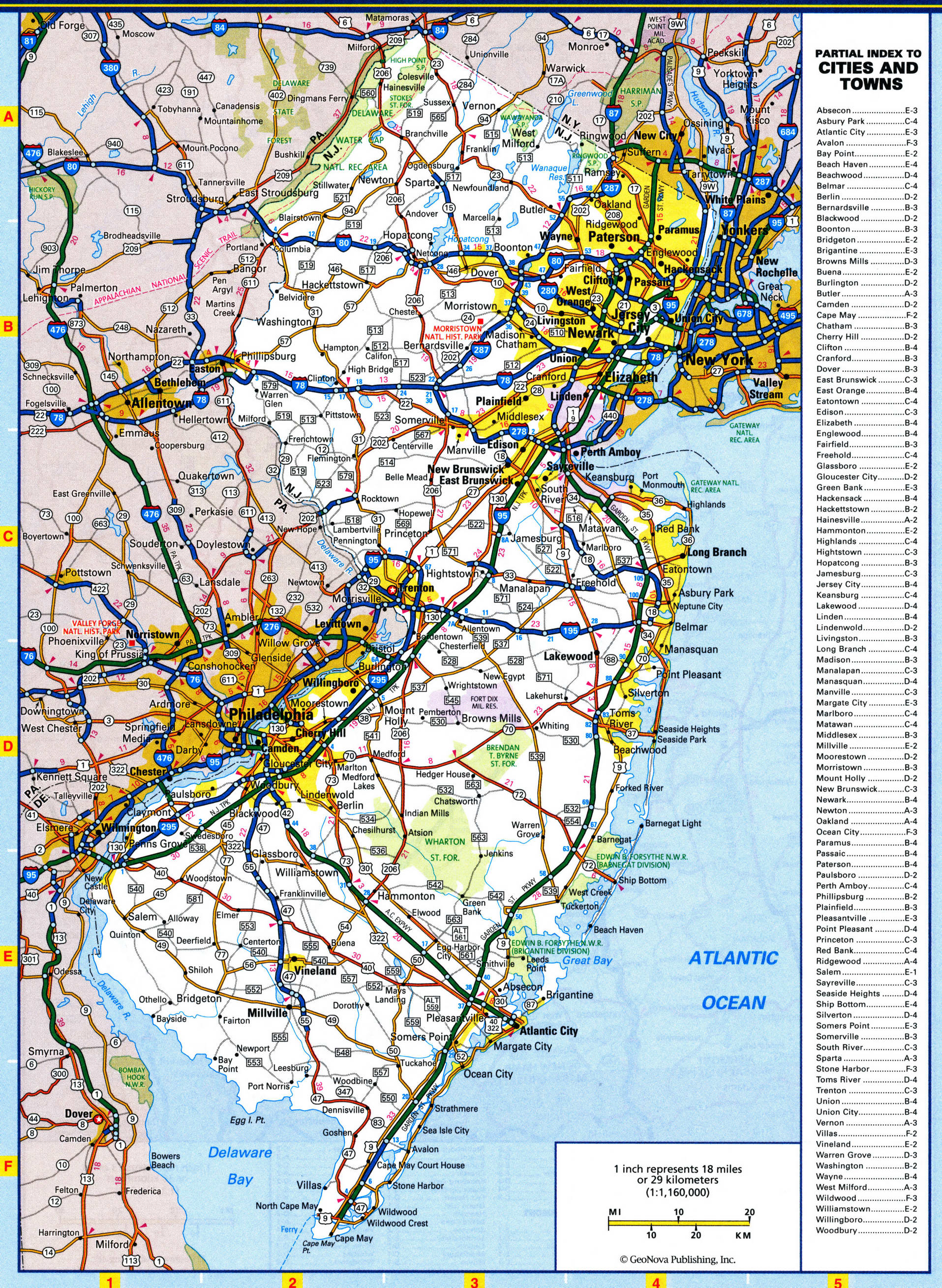 New Jersey highway map. Detailed map of the New Jersey highway with cities, villages, and rest areas. New Jersey highway map. Detailed map of the New Jersey highway with cities, villages, and rest areas.