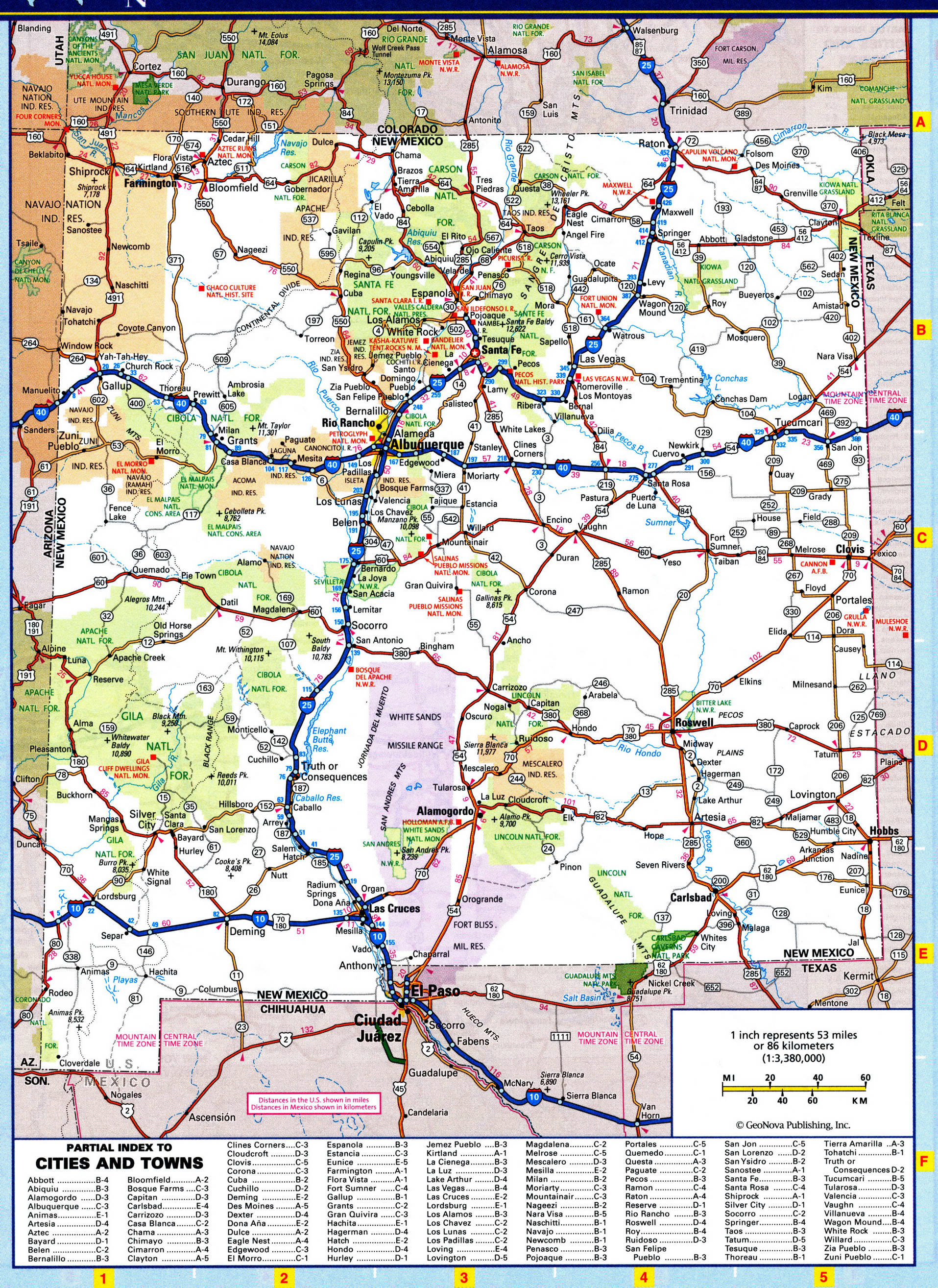 New Mexico highways map. Detailed map of the New Mexico highway with cities, villages, and rest areas. New Mexico highways map. Detailed map of the New Mexico highway with cities, villages, and rest areas.