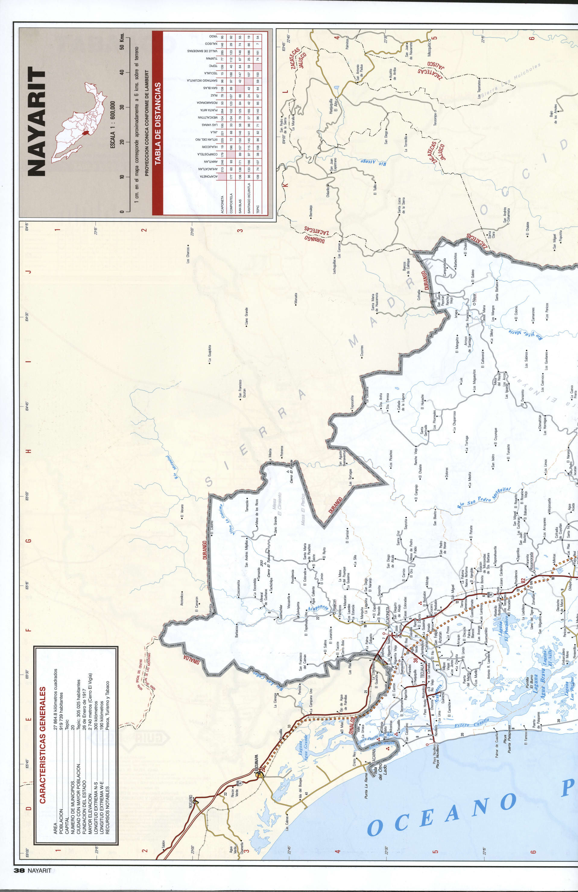 Nayarit state map northern