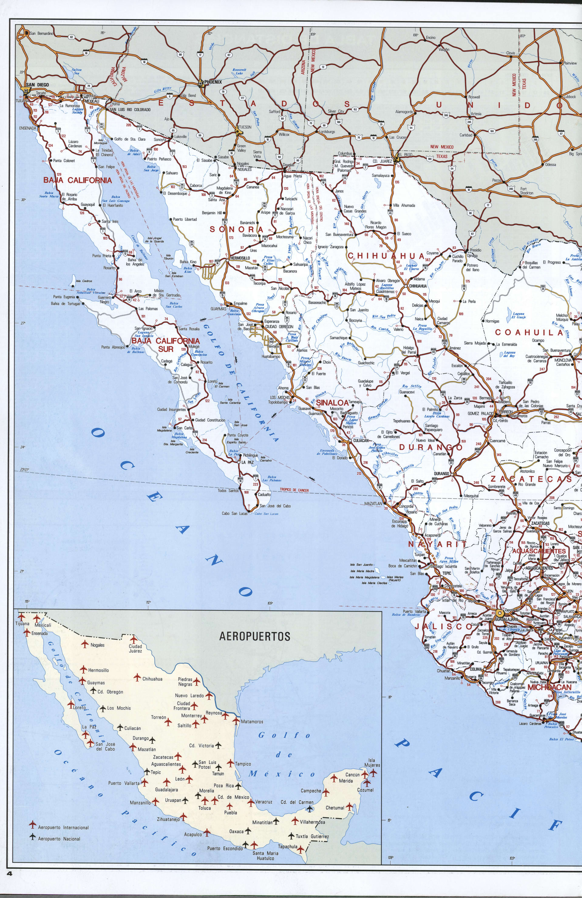 Mexico map. Detailed map of Mexico with cities, roads, and highways. Mexico map. Detailed map of Mexico with cities, roads, and highways.