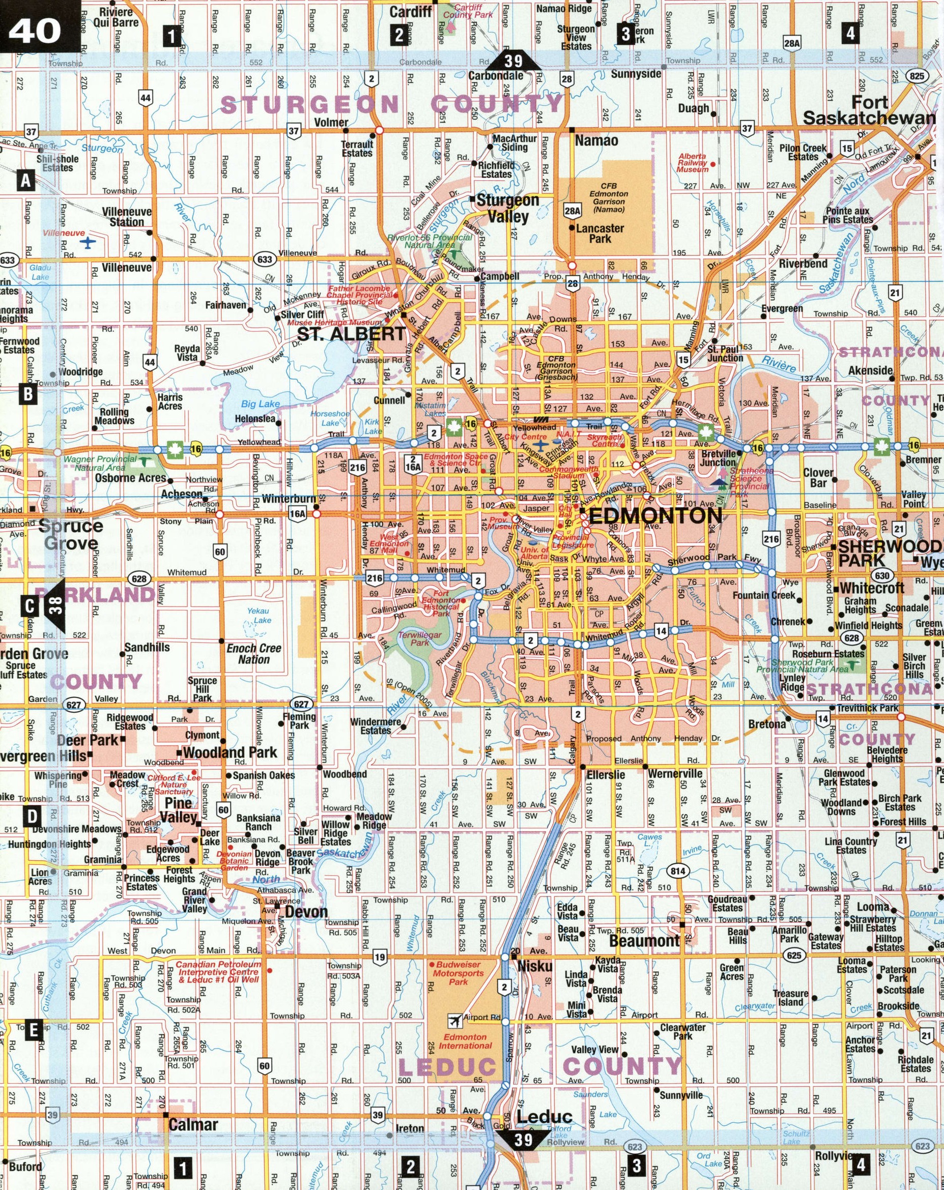 Edmonton AB suburbs map