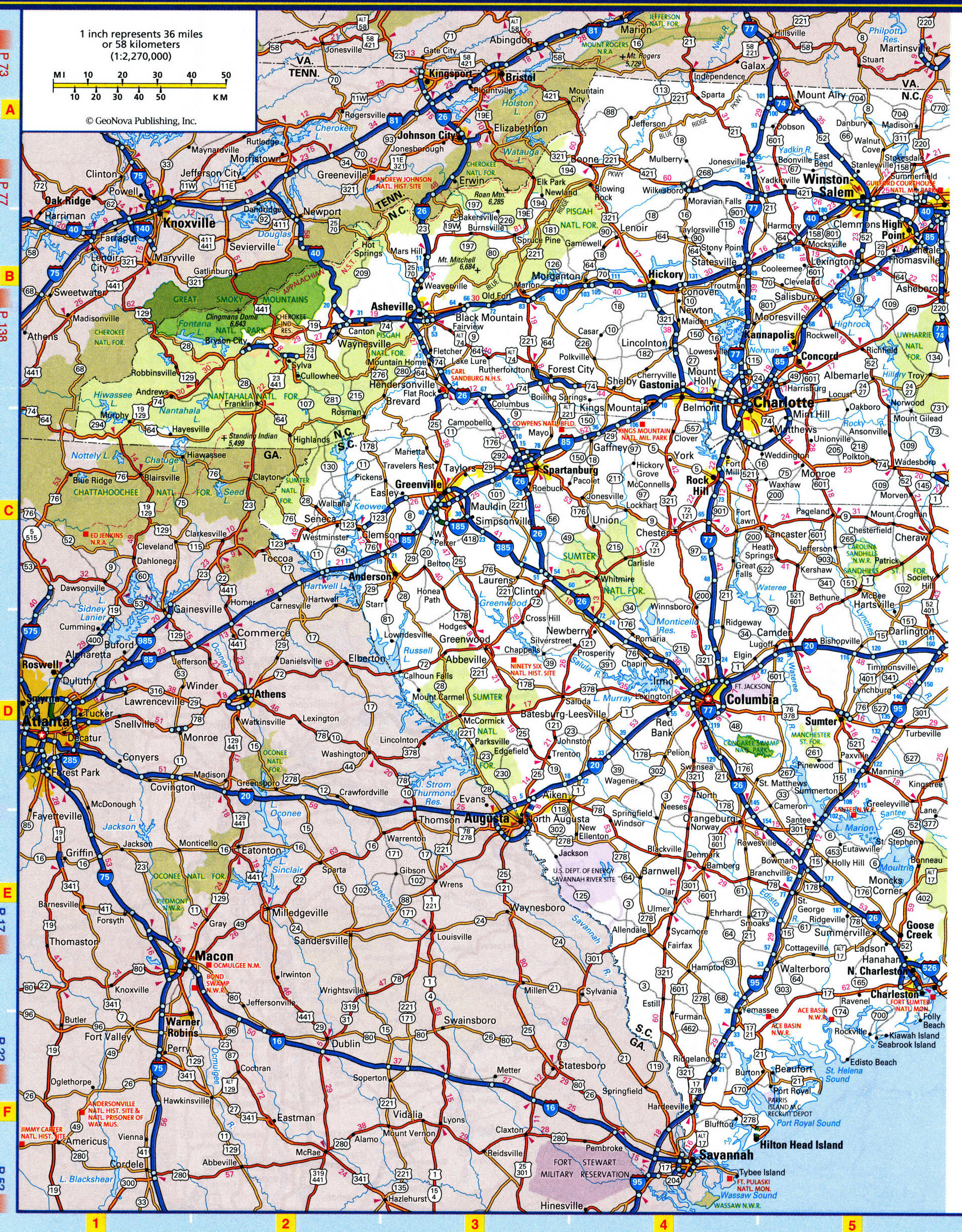 North Carolina highways map. Detailed map of the North Carolina highway with cities, villages, and rest areas. North Carolina highways map. Detailed map of the North Carolina highway with cities, villages, and rest areas.