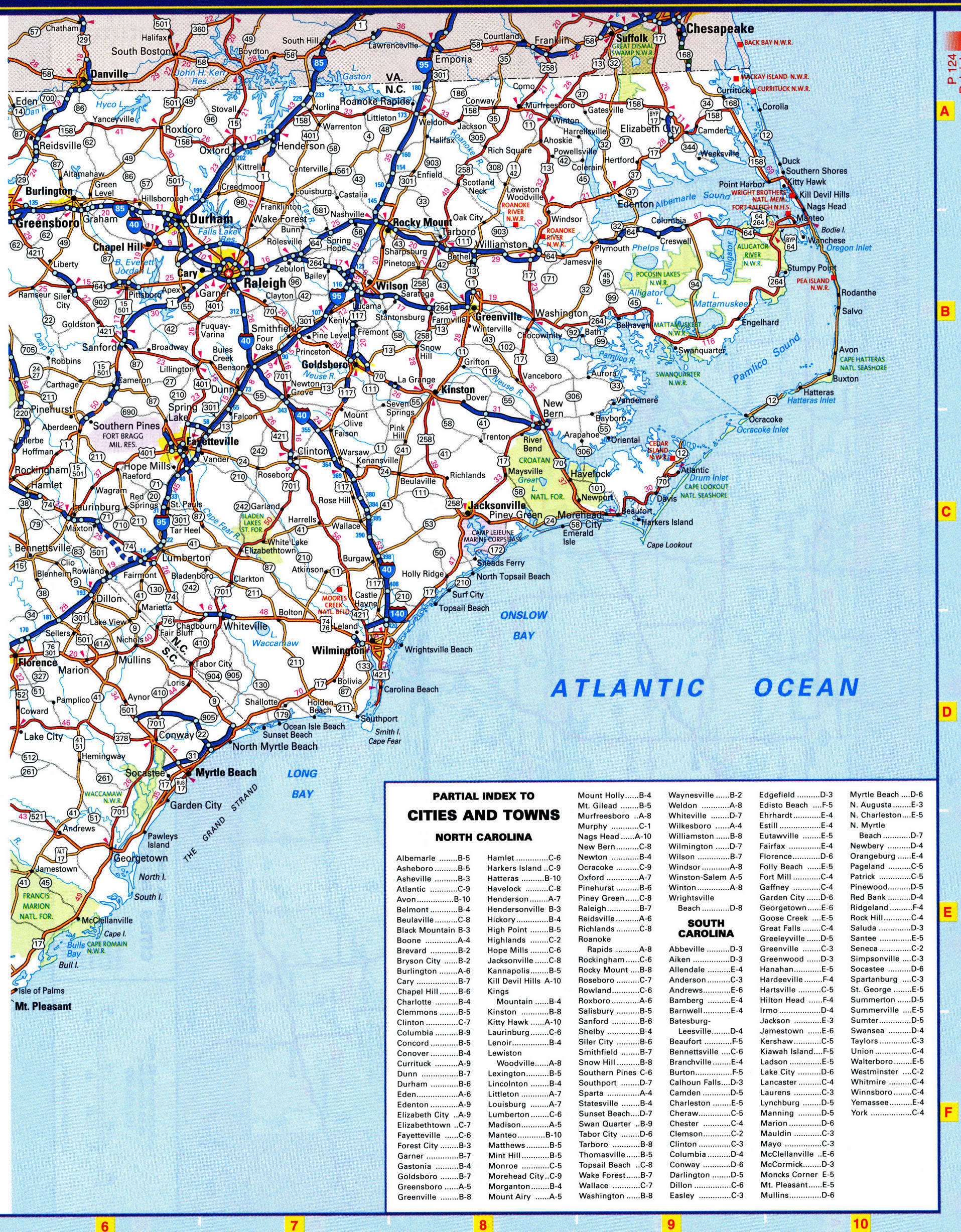 North Carolina highway map. Detailed map of the North Carolina highway with cities, villages, and rest areas. North Carolina highway map. Detailed map of the North Carolina highway with cities, villages, and rest areas.