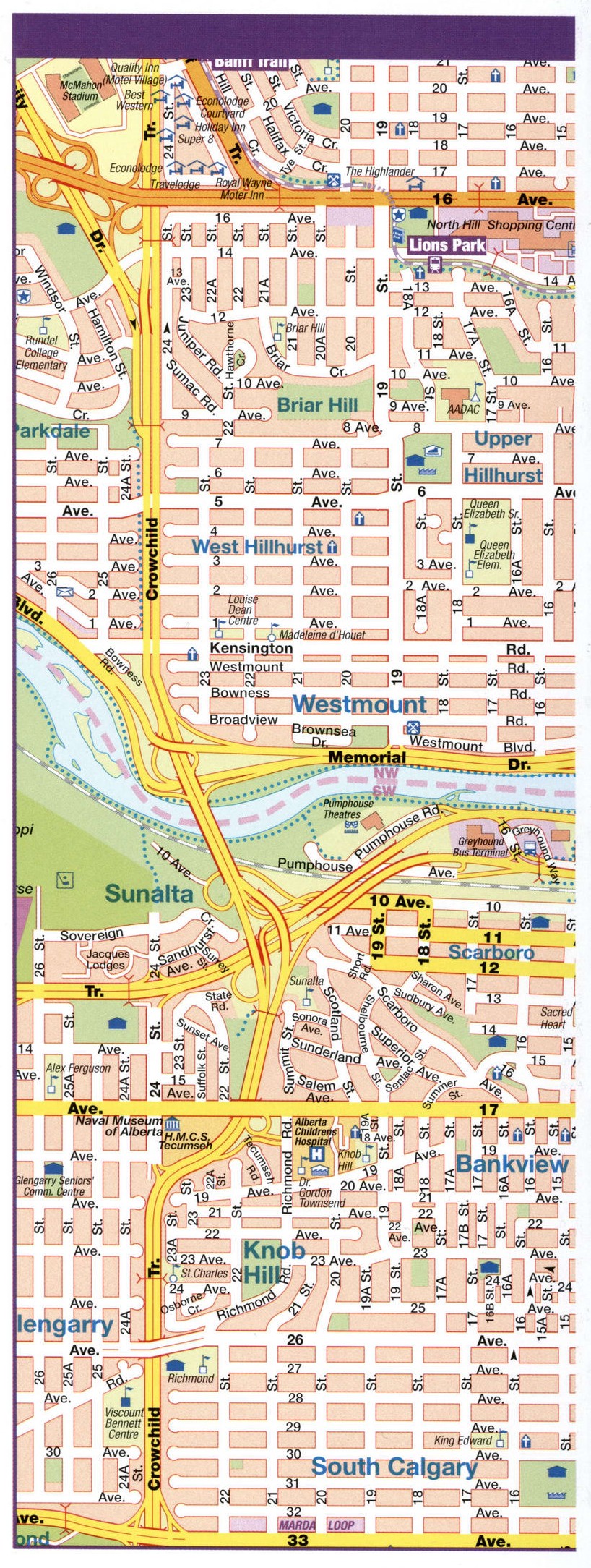 Calgary city map, Canada