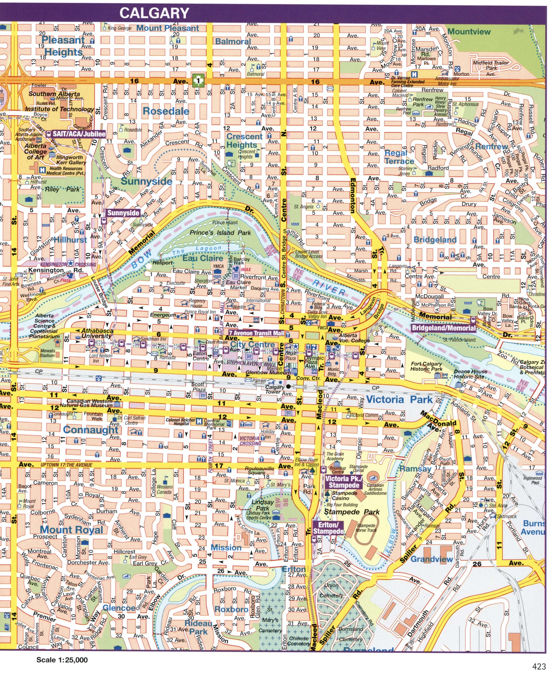 Calgary city map. Detailed map of the Canadian city Calgary with all streets and roads. Calgary city map. Detailed map of the Canadian city Calgary with all streets and roads.