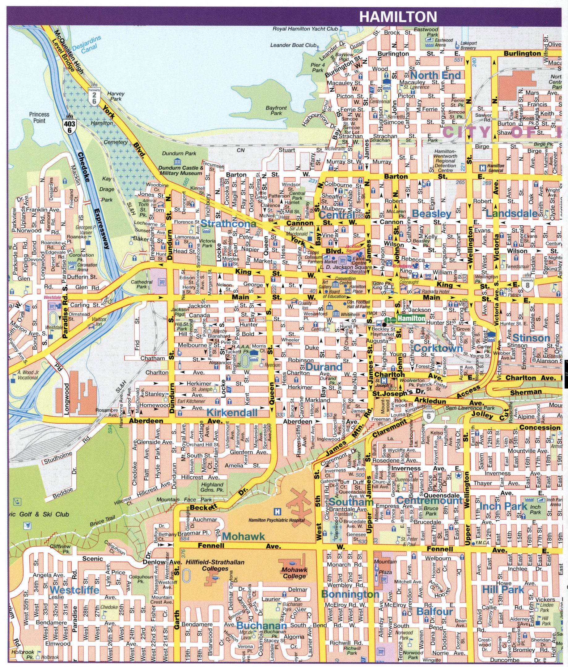 Hamilton city map