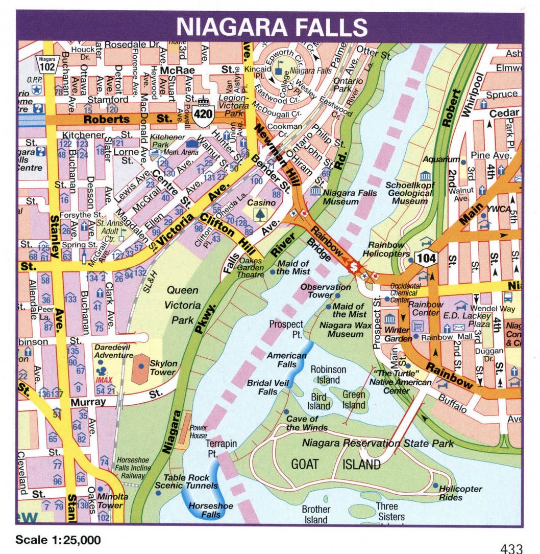 Niagara Falls city map. Detailed map of city Niagara Falls with all streets and roads Niagara Falls city map. Detailed map of city Niagara Falls with all streets and roads