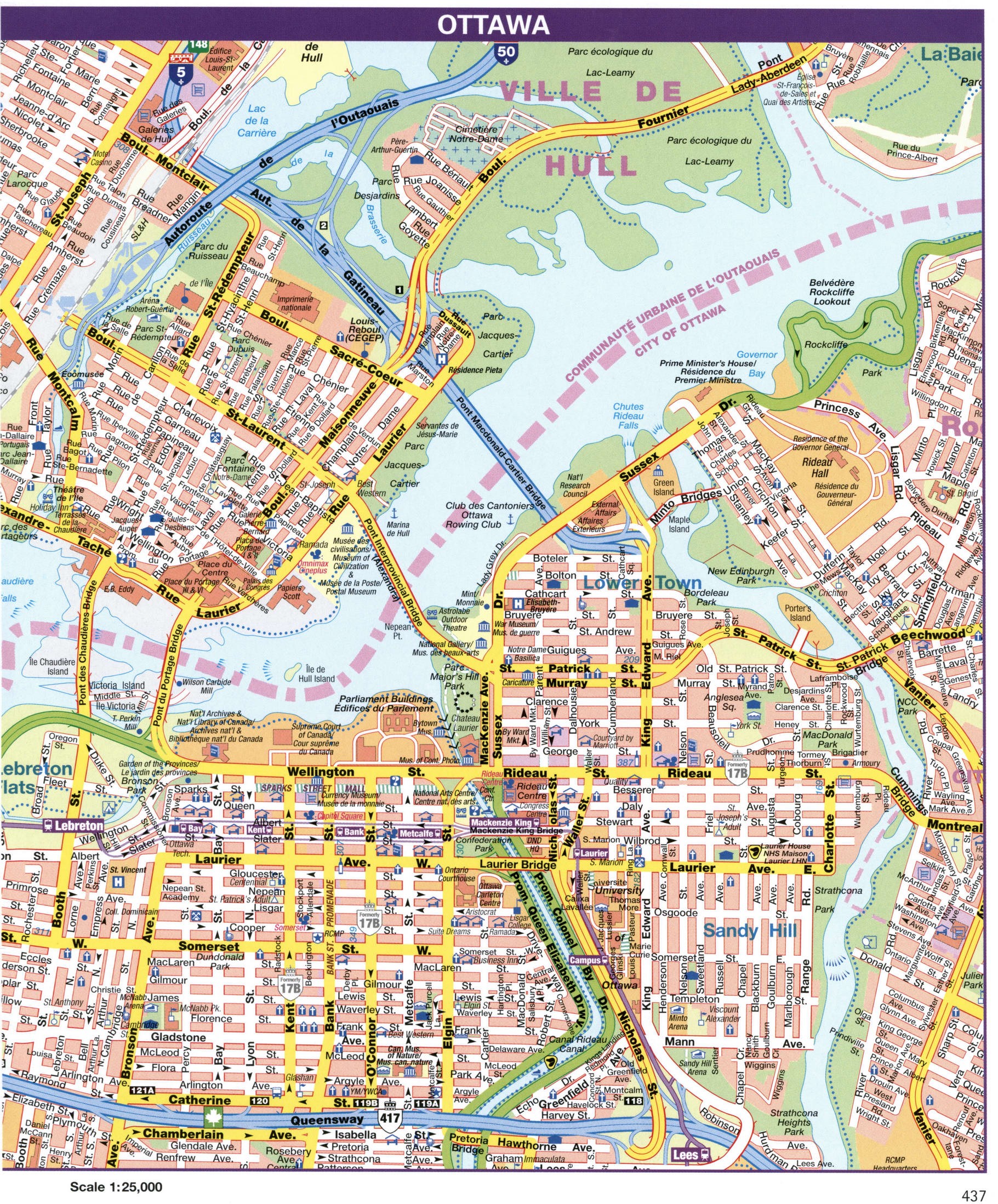 Ottawa city map, Canada. Detailed map of the Canadian city Ottawa with all streets and roads. Ottawa city map, Canada. Detailed map of the Canadian city Ottawa with all streets and roads.