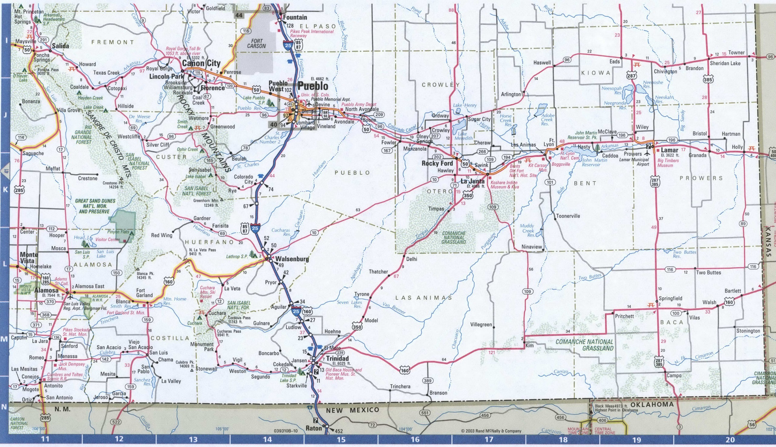 Colorado detailed road map. Detailed map of Colorado with road numbers and distances between cities. Colorado detailed road map. Detailed map of Colorado with road numbers and distances between cities.