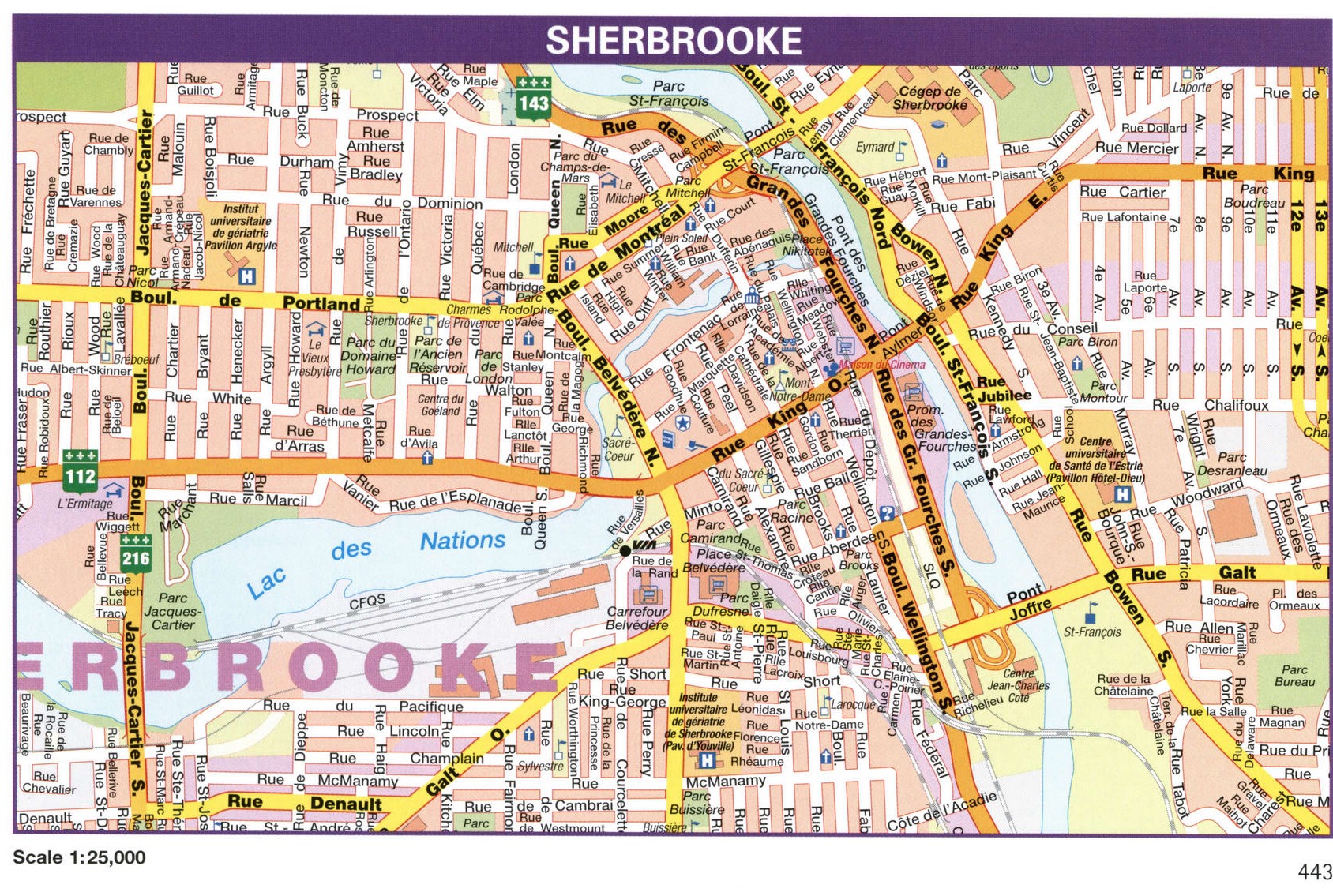 Sherbrooke city map. Detailed map of the Canadian city Sherbrooke with all streets and roads. Sherbrooke city map. Detailed map of the Canadian city Sherbrooke with all streets and roads.