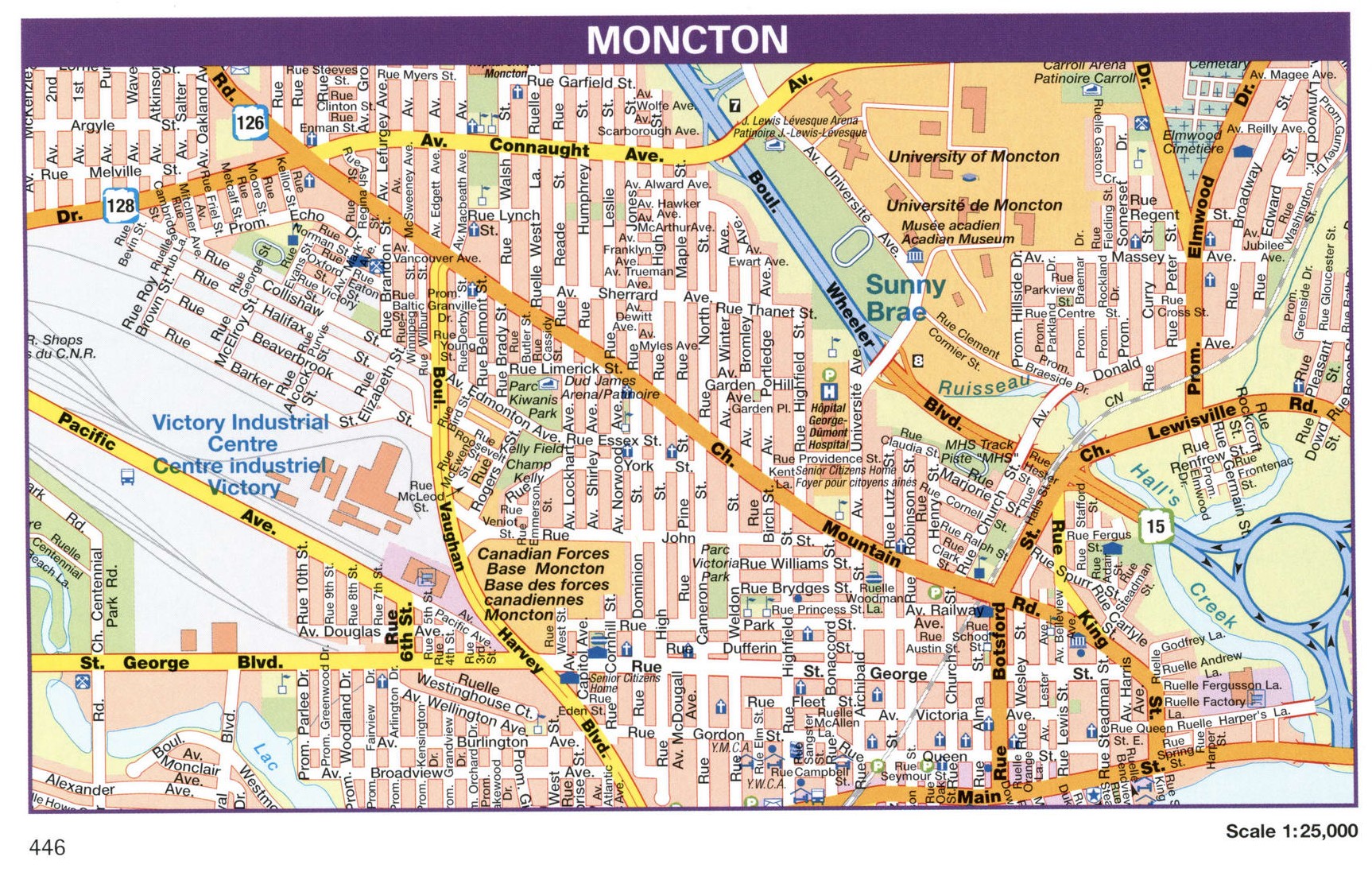 Moncton city map. Detailed map of city Moncton with all streets and roads Moncton city map. Detailed map of city Moncton with all streets and roads