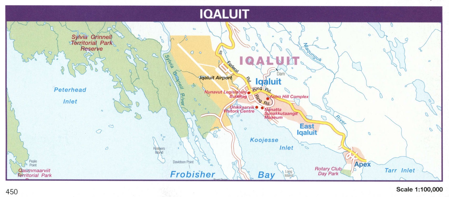 Iqaluit city map. Detailed map of city Iqaluit with all streets and roads Iqaluit city map. Detailed map of city Iqaluit with all streets and roads