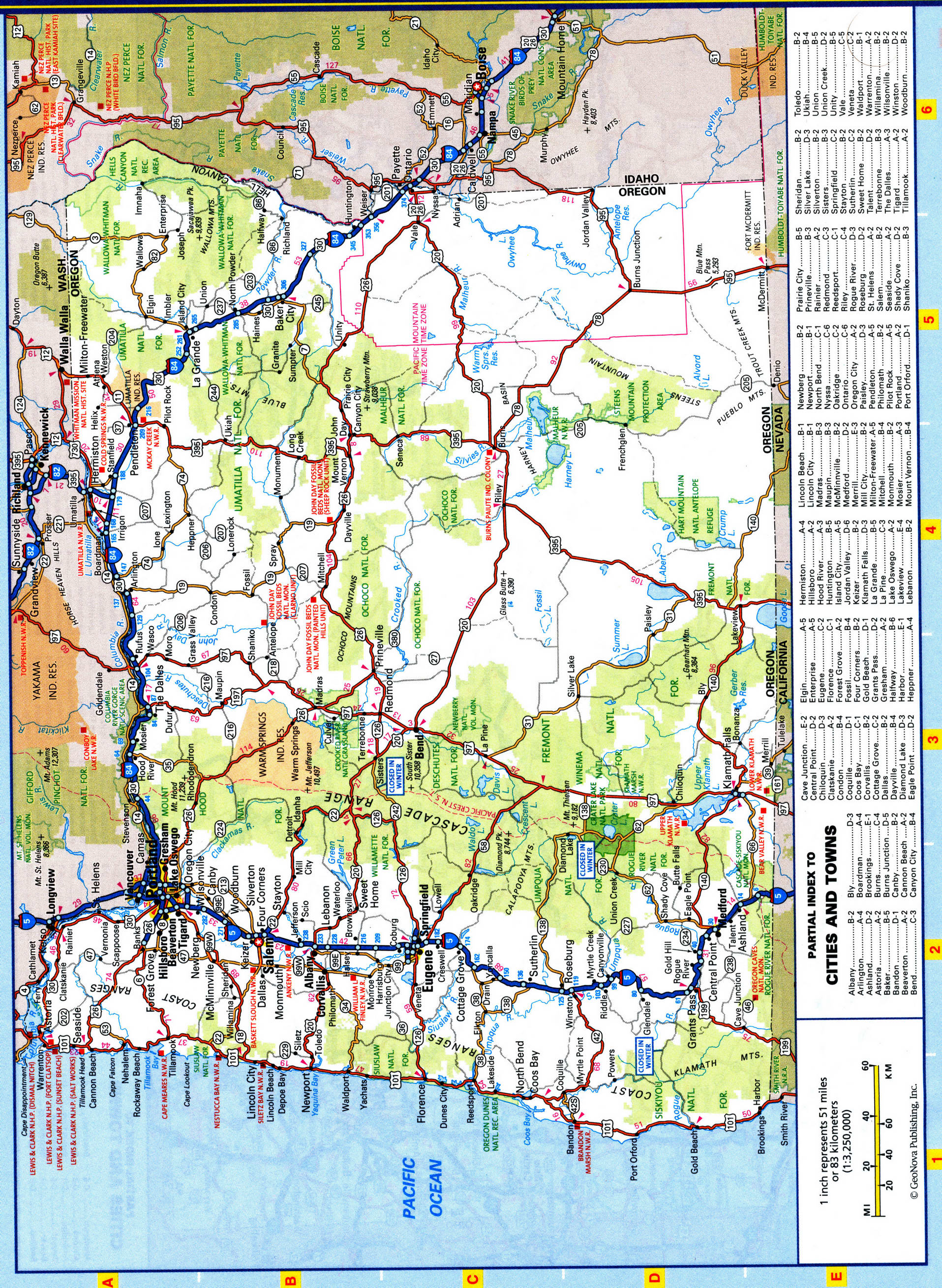 Oregon highway map. Detailed map of the Oregon highway with cities, villages, and rest areas. Oregon highway map. Detailed map of the Oregon highway with cities, villages, and rest areas.