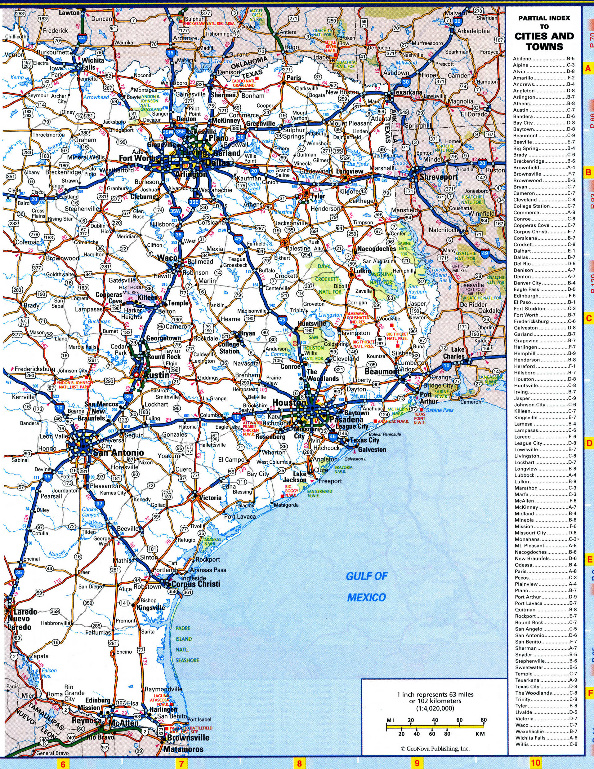Eastern Texas highway map. Detailed map of the Texas highway with cities, villages, and rest areas. Eastern Texas highway map. Detailed map of the Texas highway with cities, villages, and rest areas.