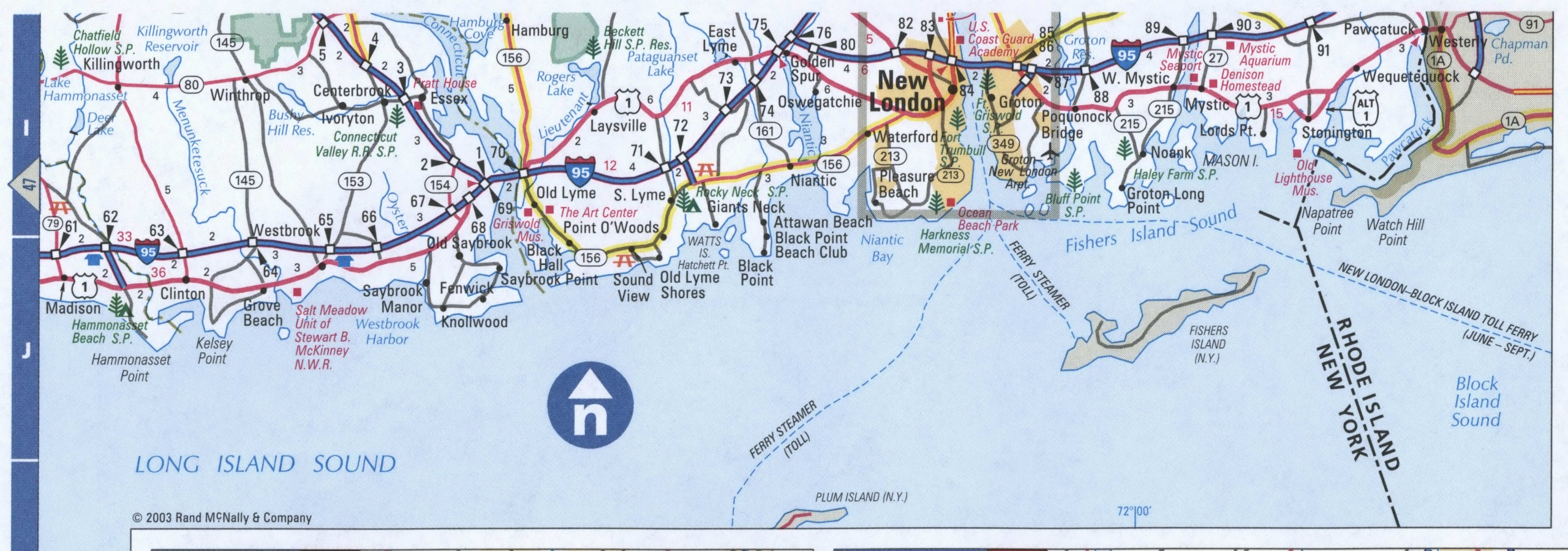 Eastern Connecticut map