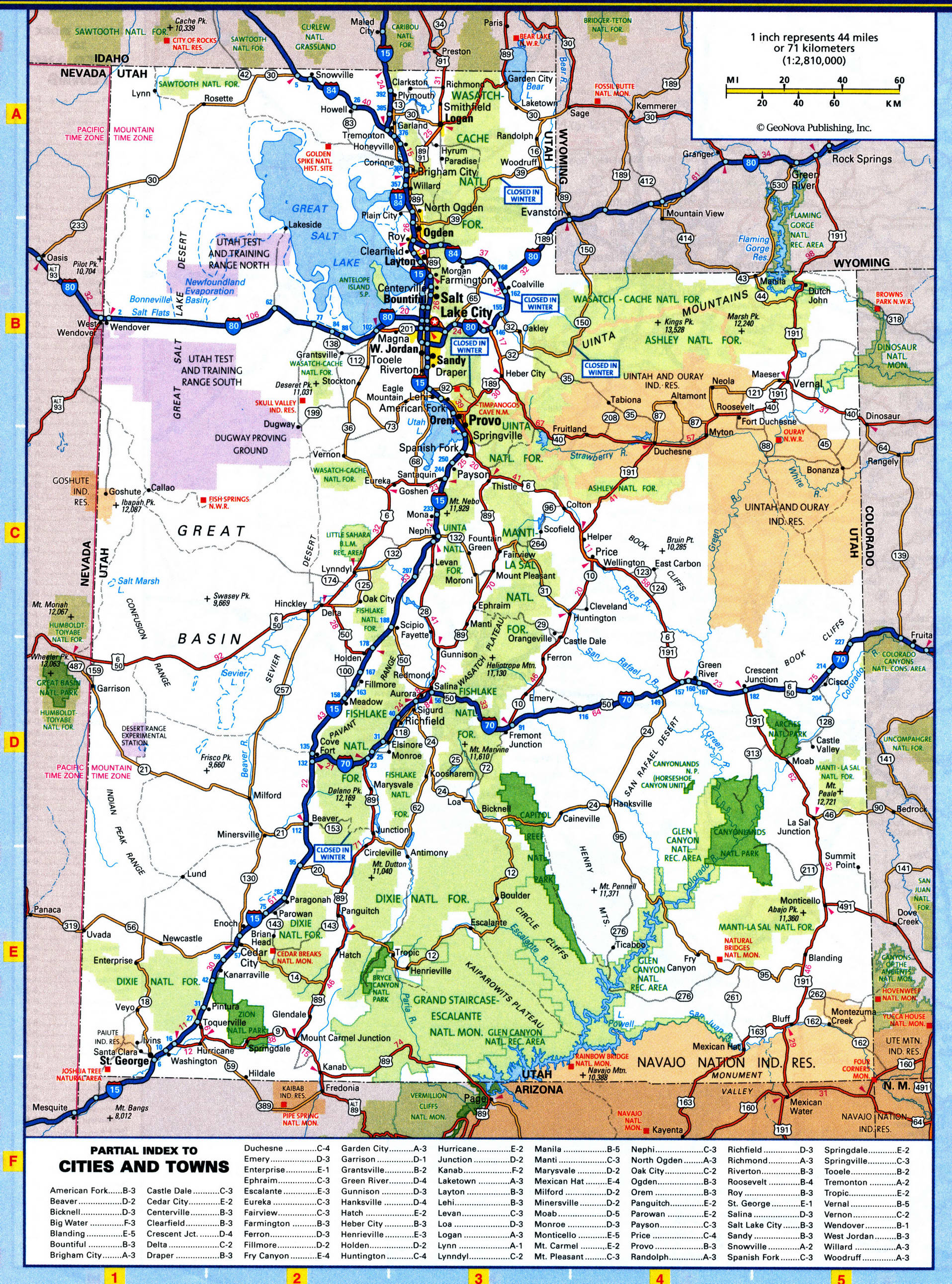 Utah highways map