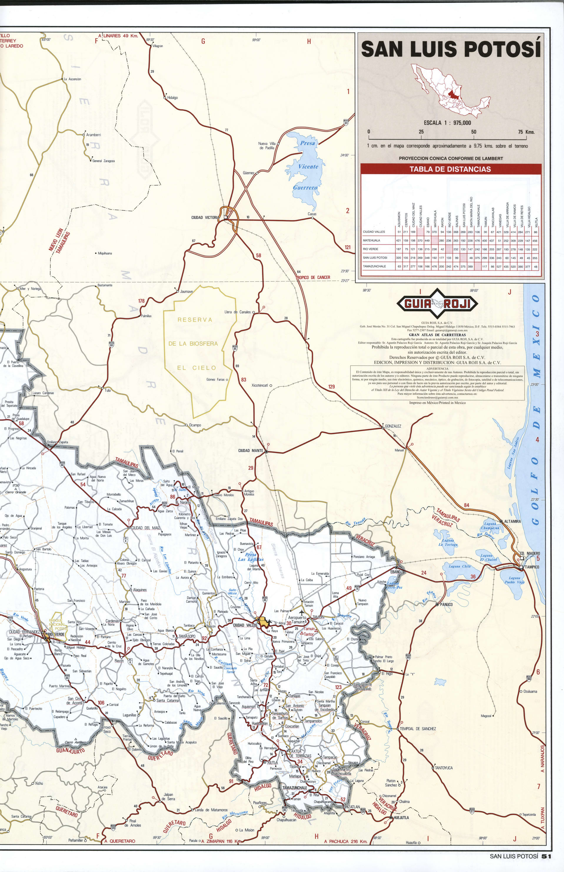 San Luis Potosi map eastern. Detailed map of the region of Mexico San Luis Potosi with roads and cities San Luis Potosi map eastern. Detailed map of the region of Mexico San Luis Potosi with roads and cities