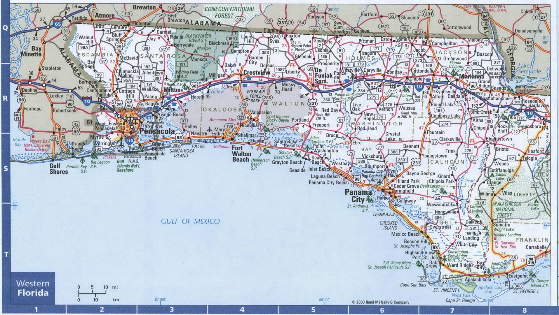 Western Florida map. Detailed map of all roads in Florida with distances between cities and towns. Western Florida map. Detailed map of all roads in Florida with distances between cities and towns.