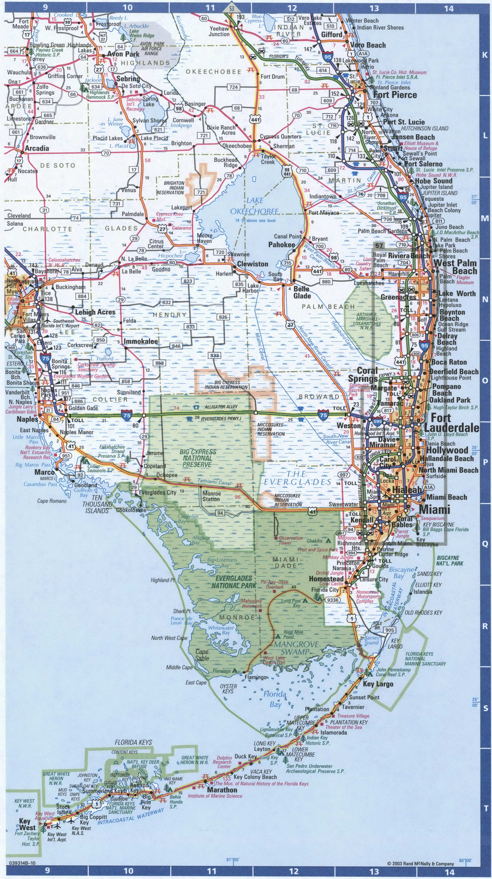 South Florida map. Detailed map of all roads in Florida with distances between cities and towns. South Florida map. Detailed map of all roads in Florida with distances between cities and towns.