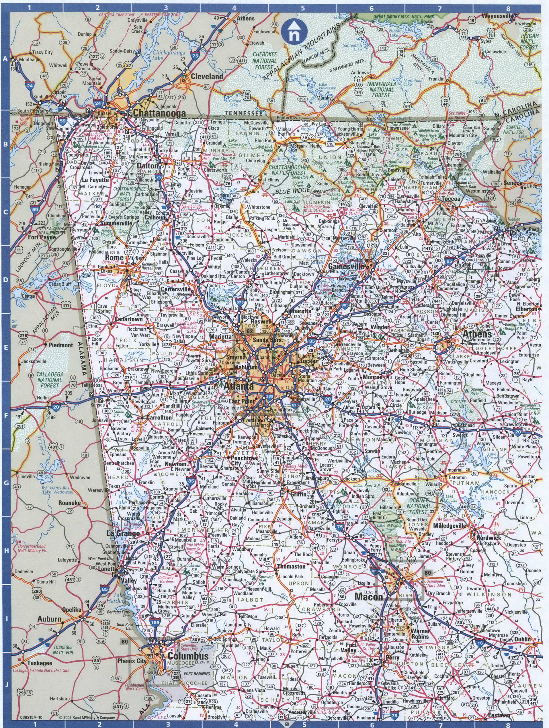 North Georgia map. Detailed map of all roads in Northern Georgia with distances between cities and towns. North Georgia map. Detailed map of all roads in Northern Georgia with distances between cities and towns.