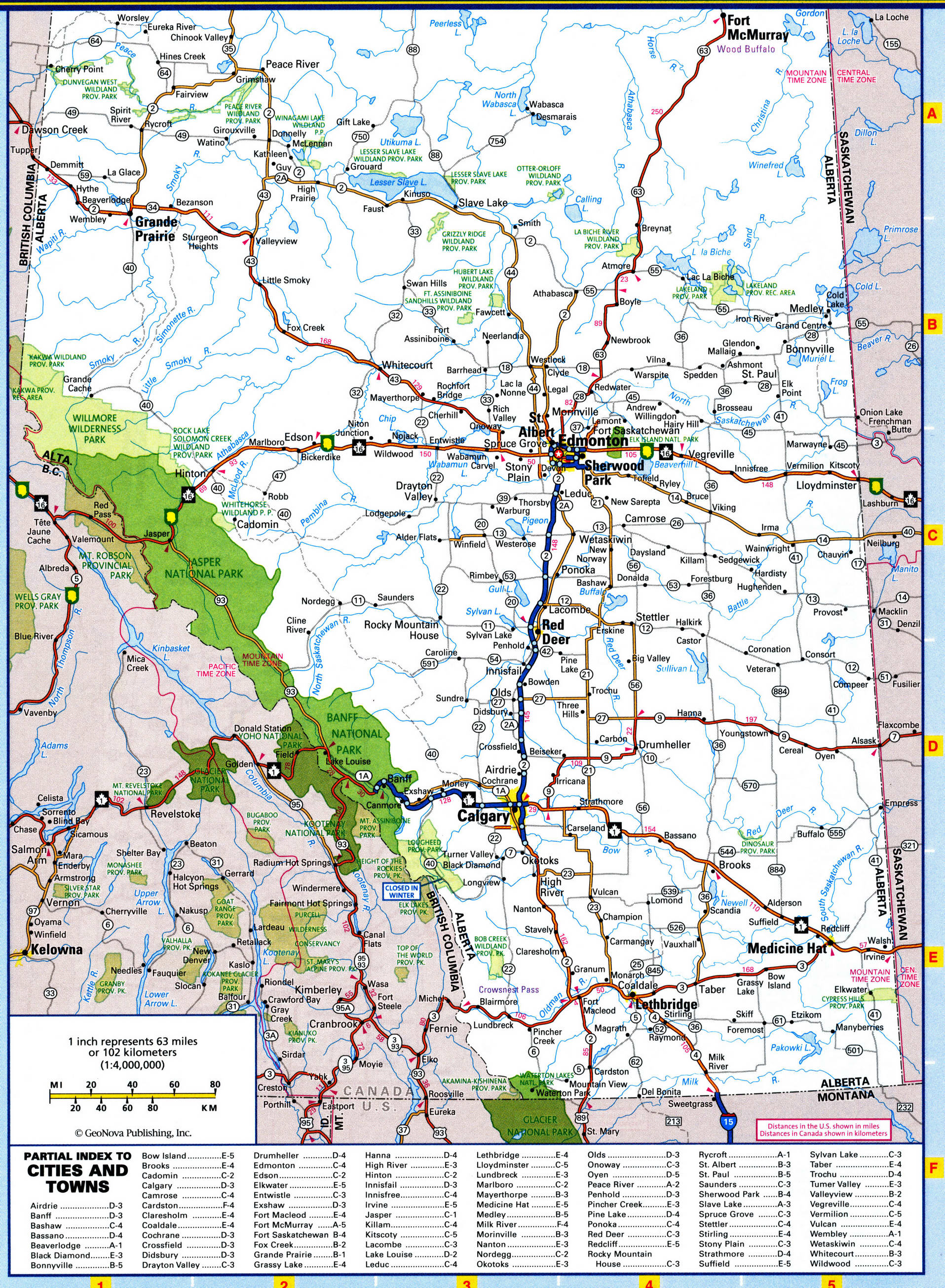 Alberta hyghway map. Detailed map of the province of Alberta with roads and highways Alberta hyghway map. Detailed map of the province of Alberta with roads and highways