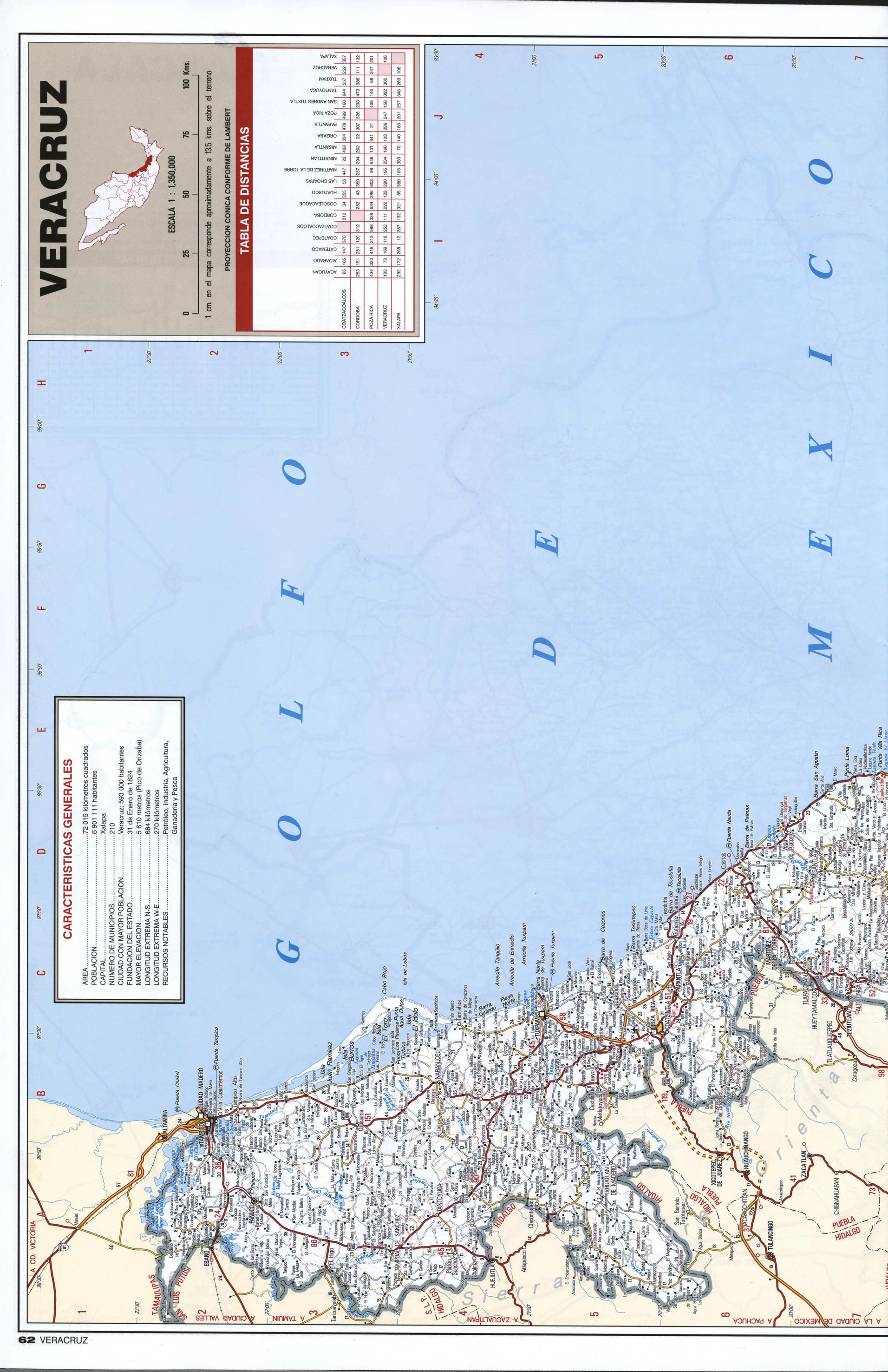 Veracruz state map northern