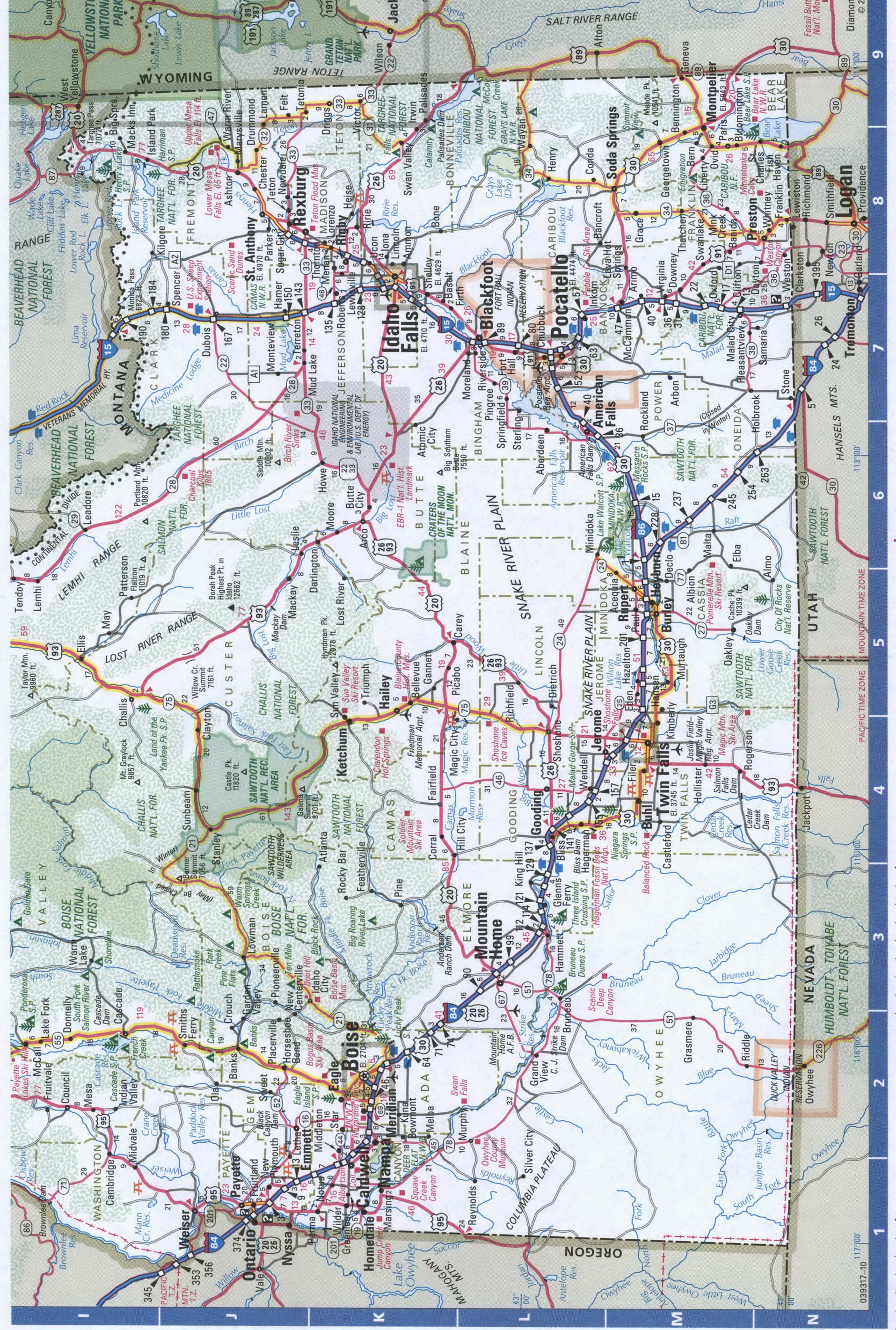 Idaho highway roads map. Detailed map of all roads in Idaho with distances between cities and towns. Idaho highway roads map. Detailed map of all roads in Idaho with distances between cities and towns.