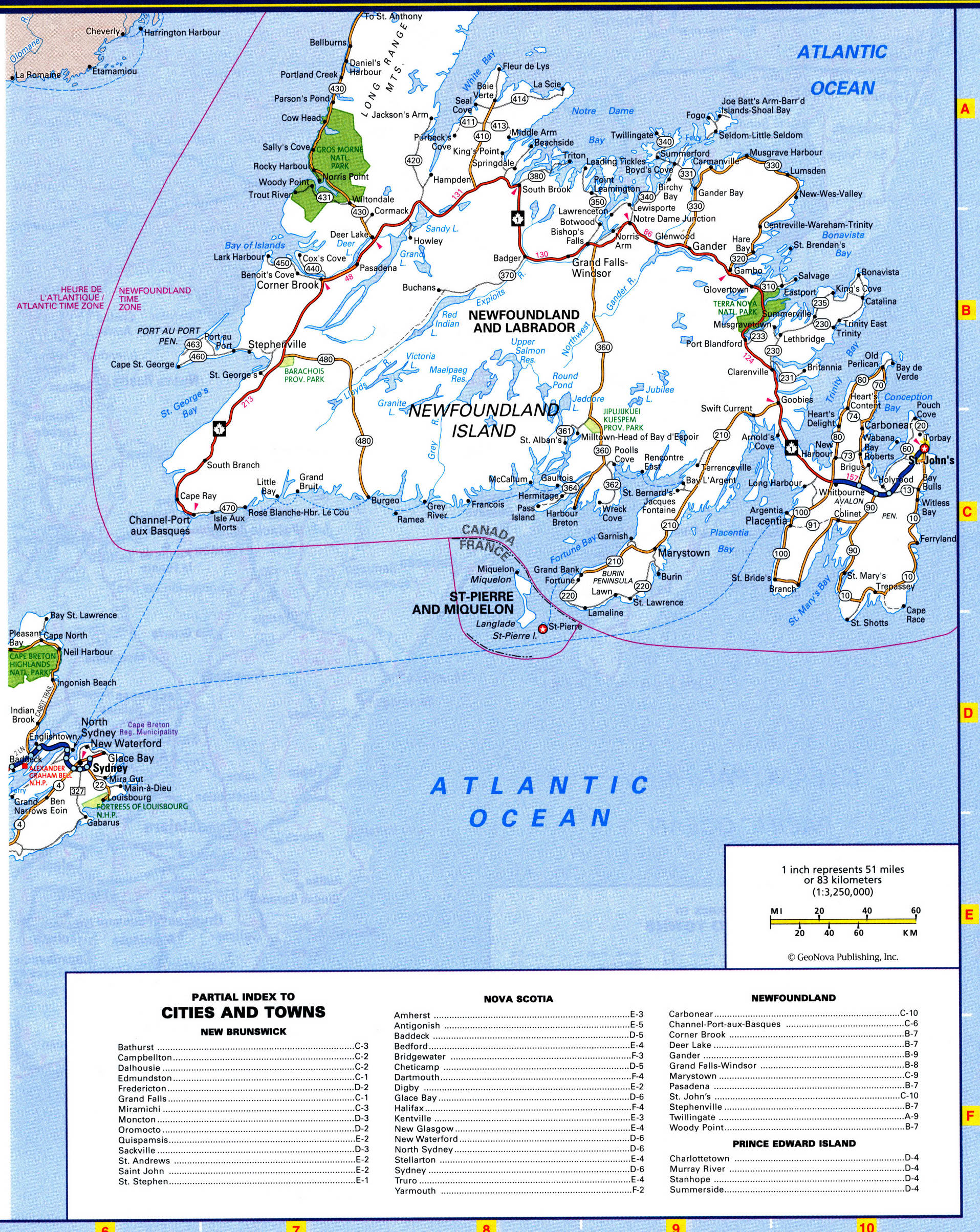 Newfoundland and Labrador map