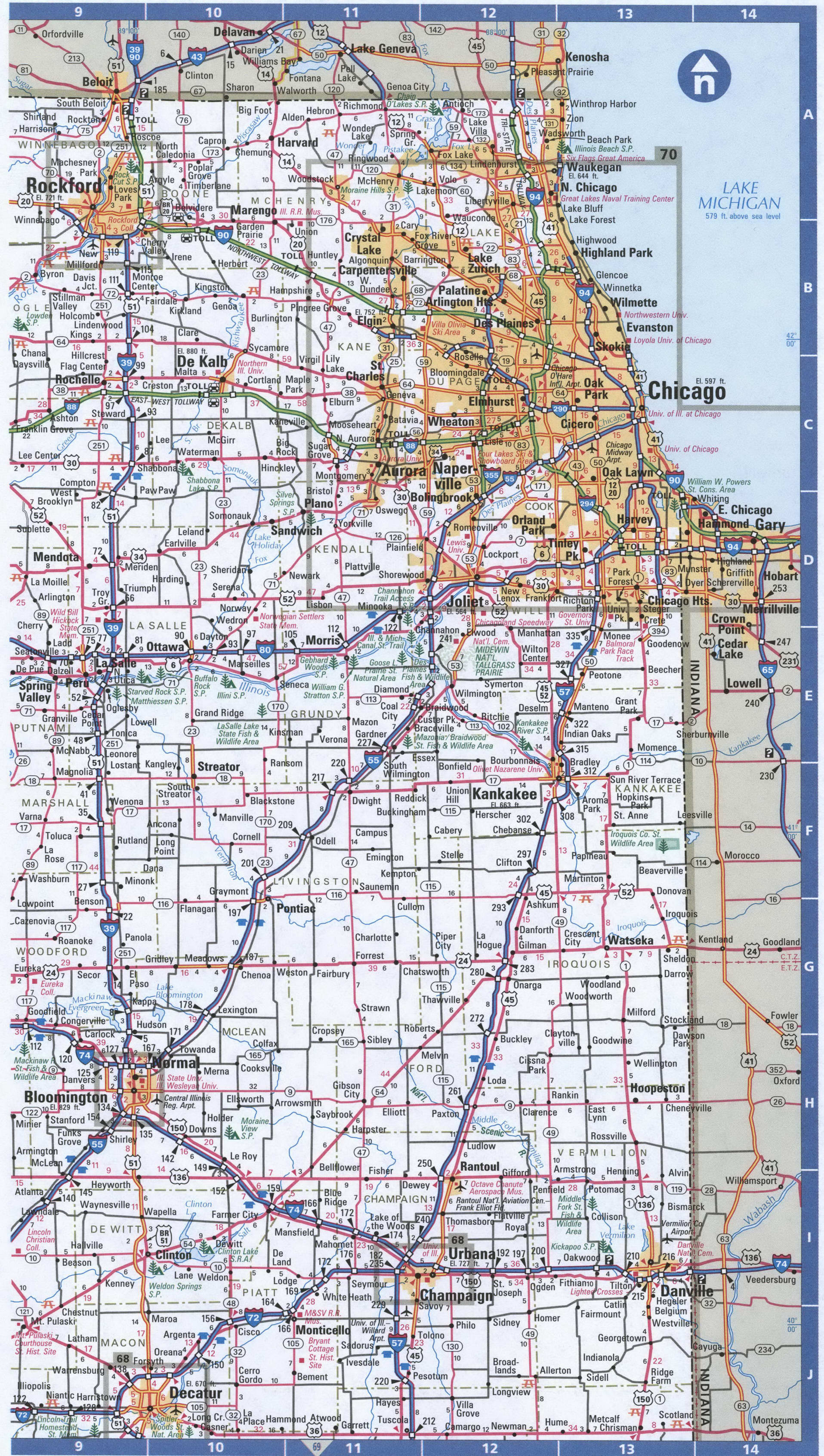 Northern Illinois map. Detailed map of all roads in North Illinois with distances between cities and towns. Northern Illinois map. Detailed map of all roads in North Illinois with distances between cities and towns.