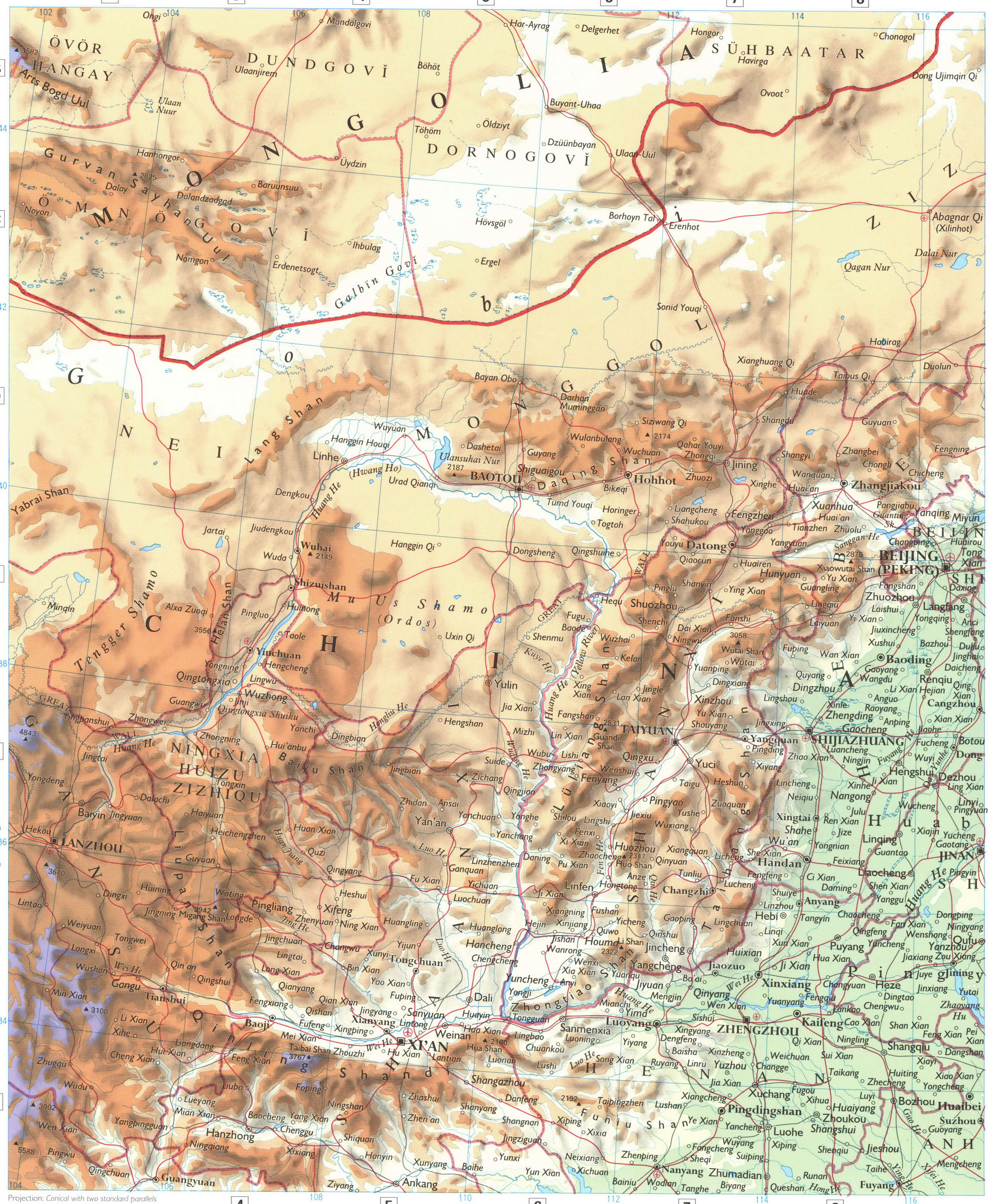 Korea and Northern China map. Detailed geographical map of northeastern China at the border with Mongolia Korea and Northern China map. Detailed geographical map of northeastern China at the border with Mongolia