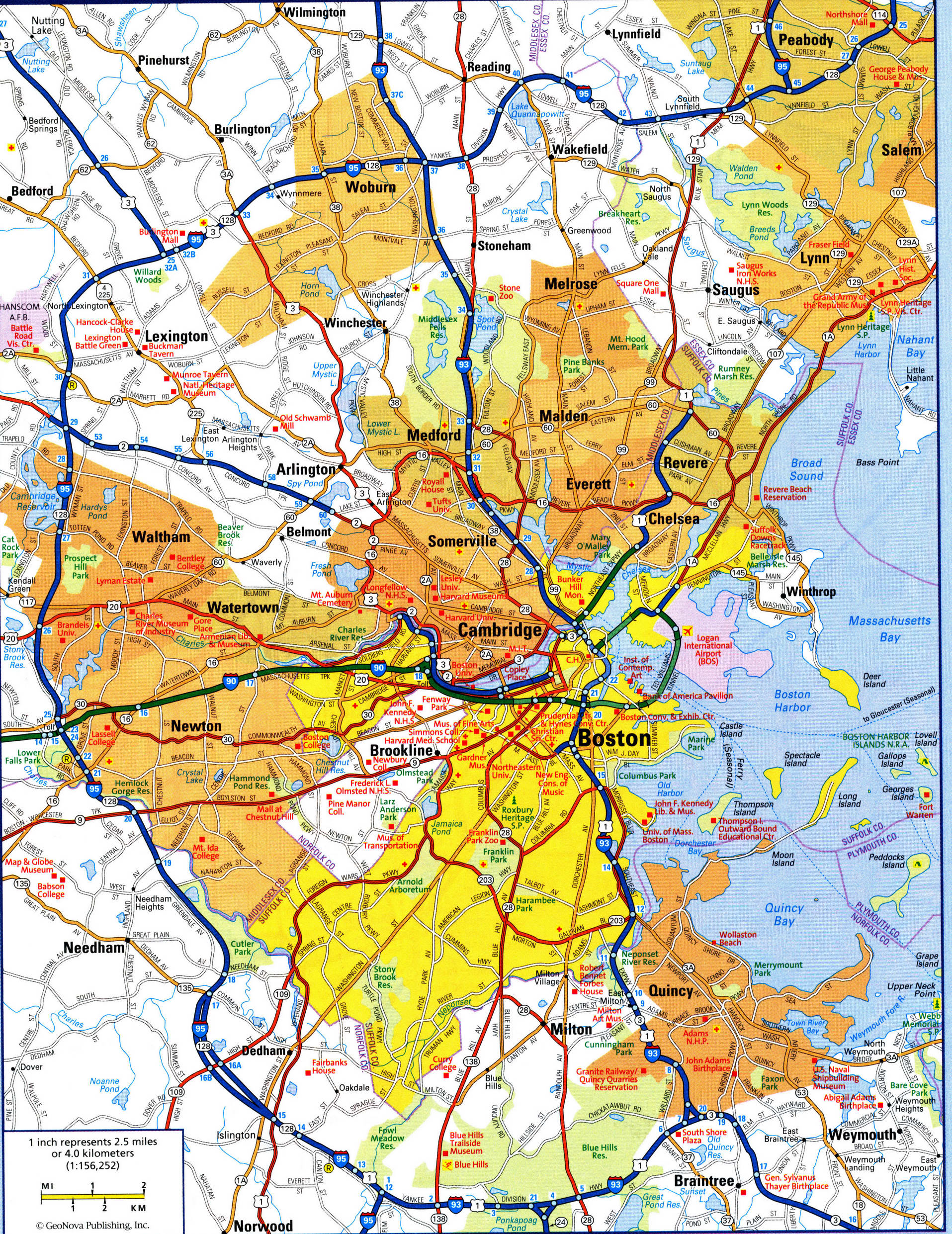 Map of Boston city