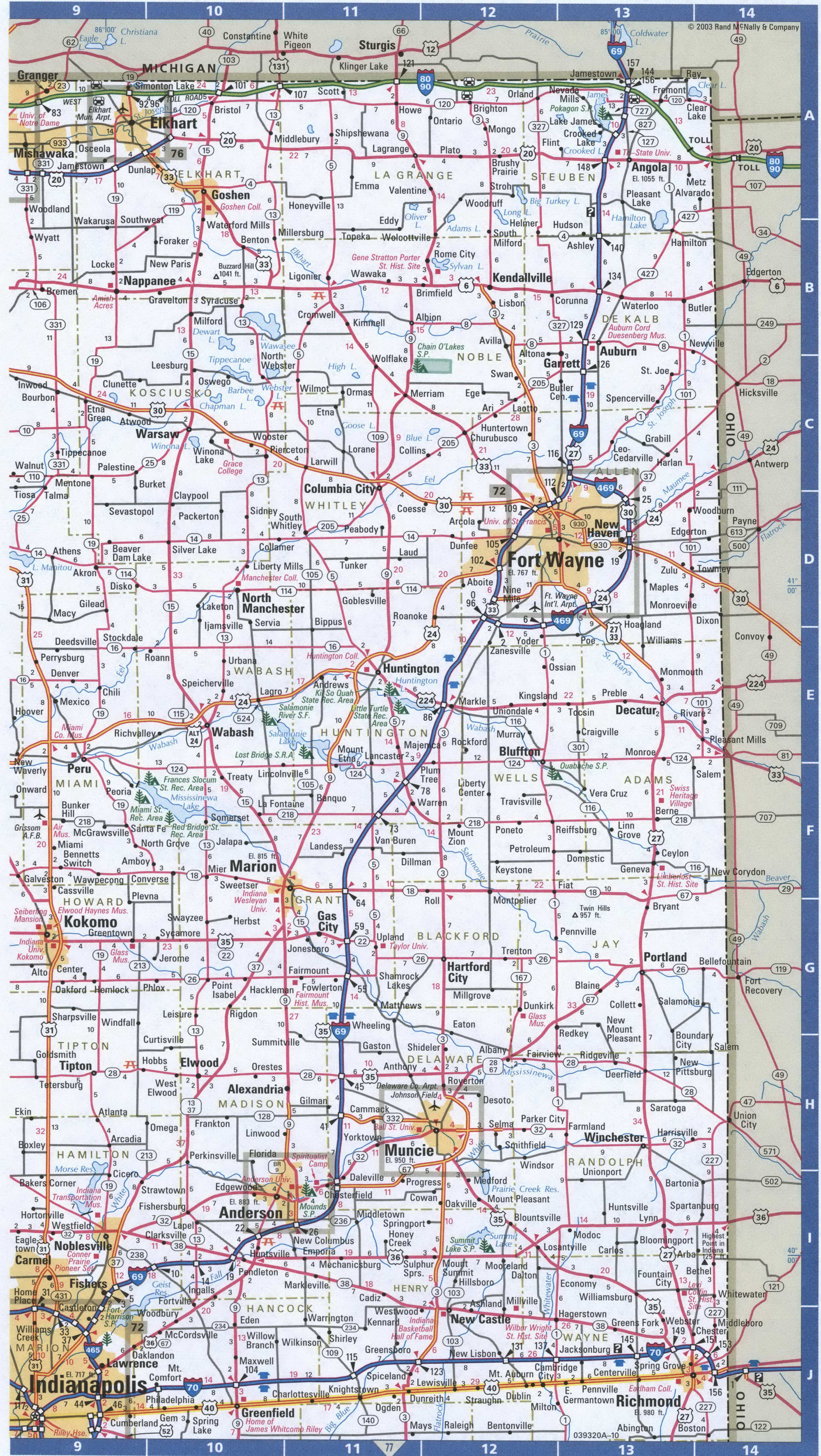 Indiana north map