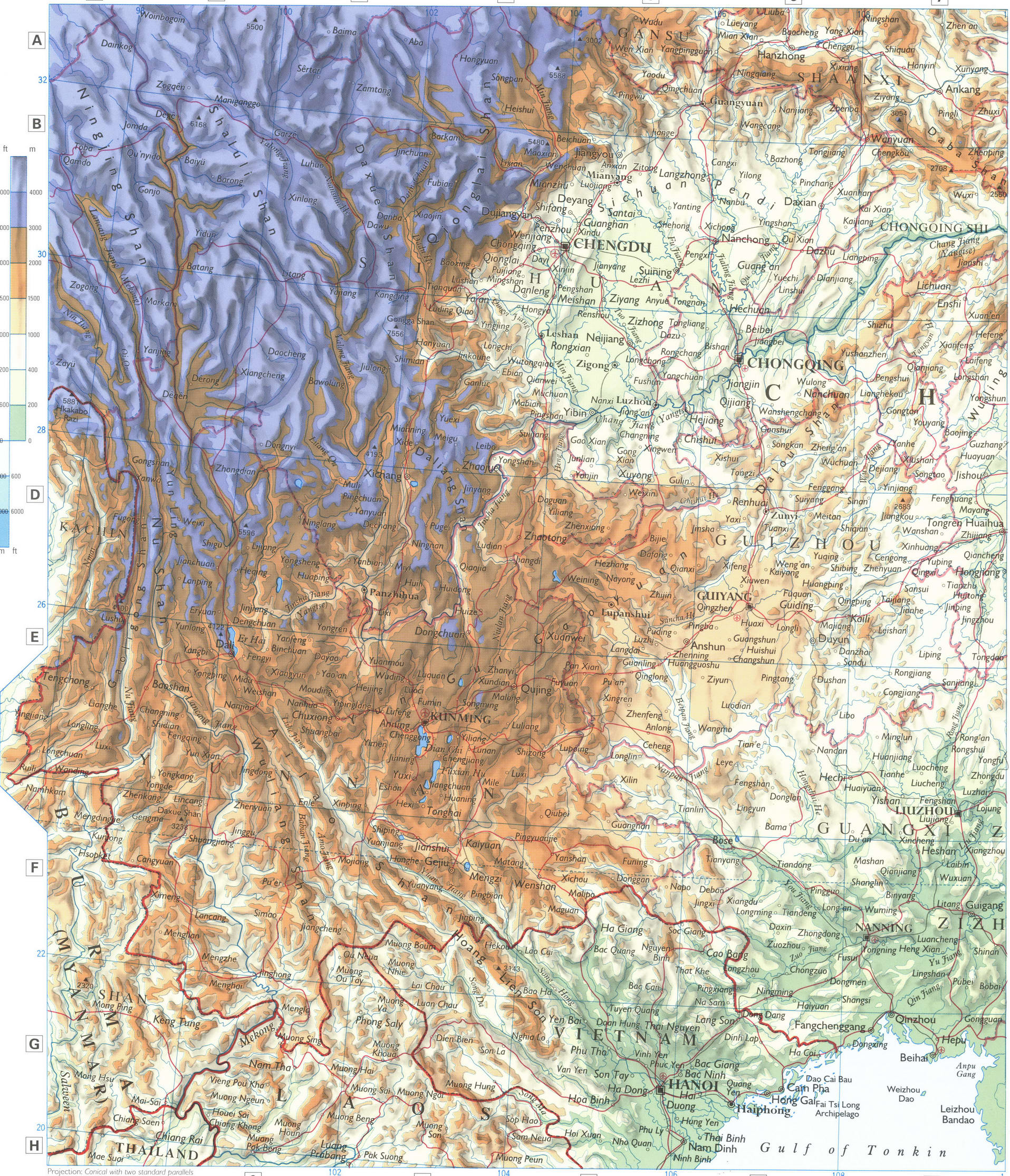 Southern China map