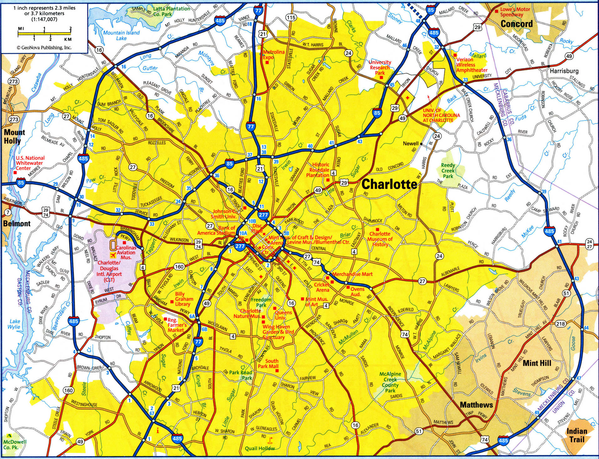 map of Charlotte city. Detailed updated map of all roads in Charlotte and the suburbs map of Charlotte city. Detailed updated map of all roads in Charlotte and the suburbs