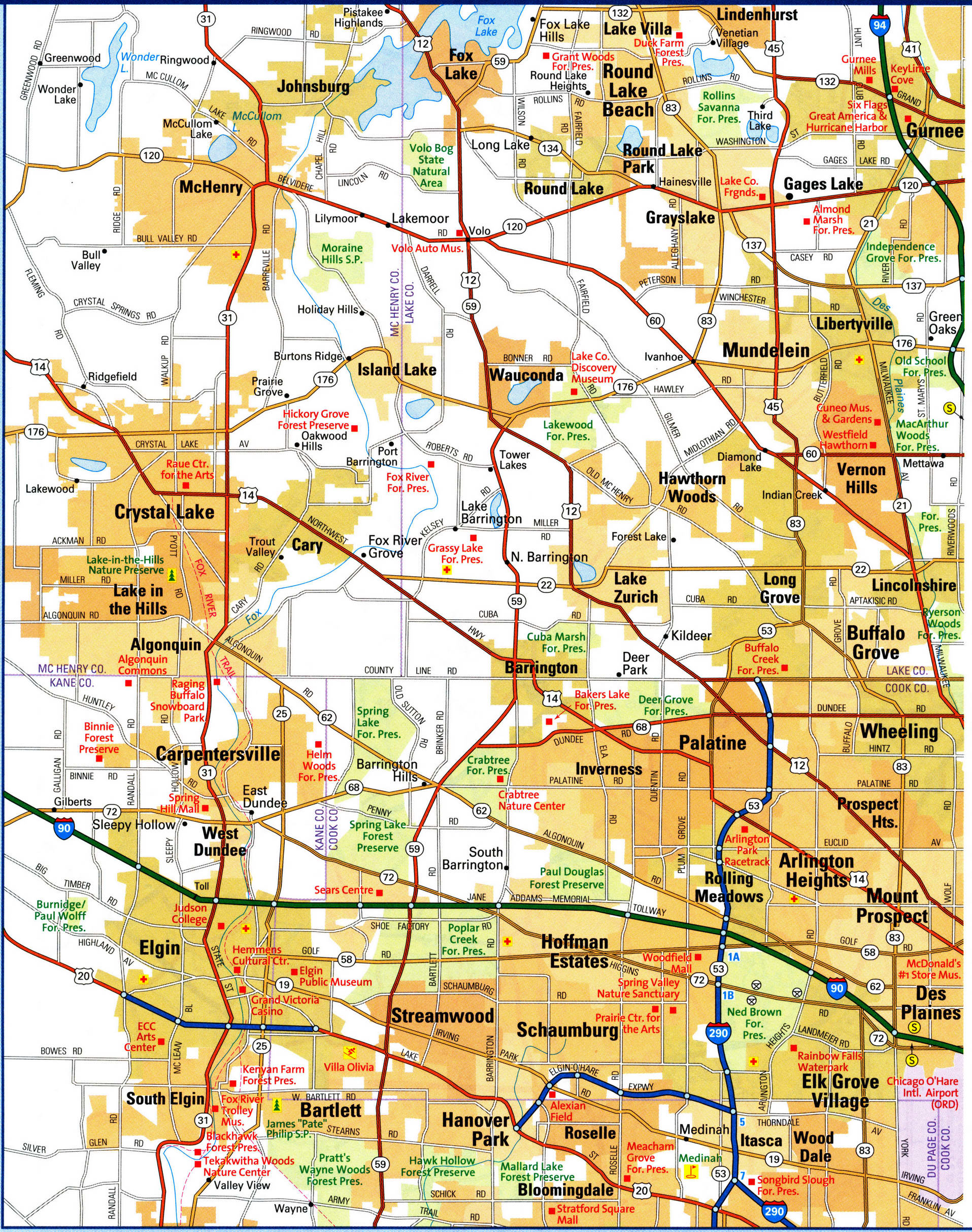 map of Northern Chicago city