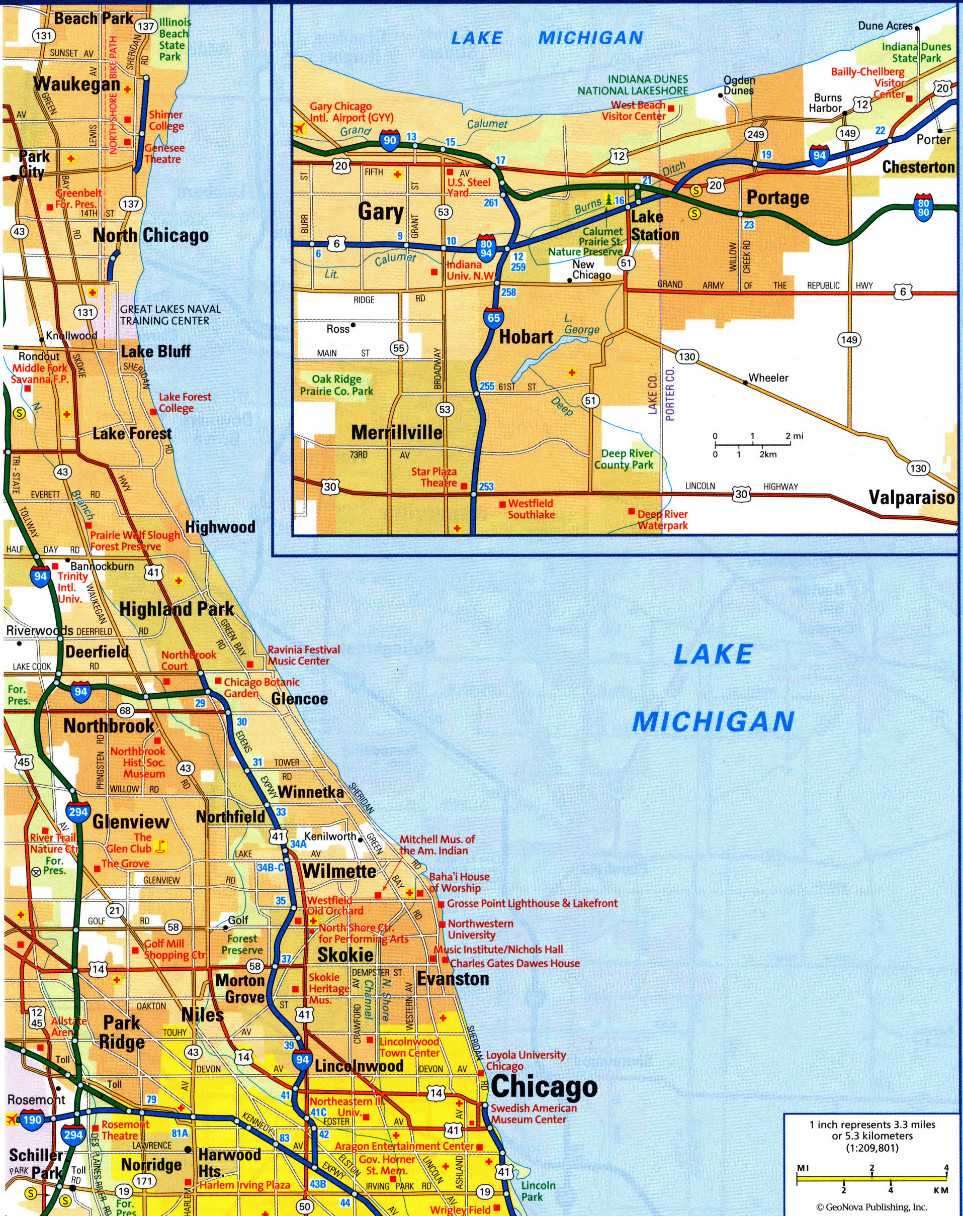 map of North Chicago city