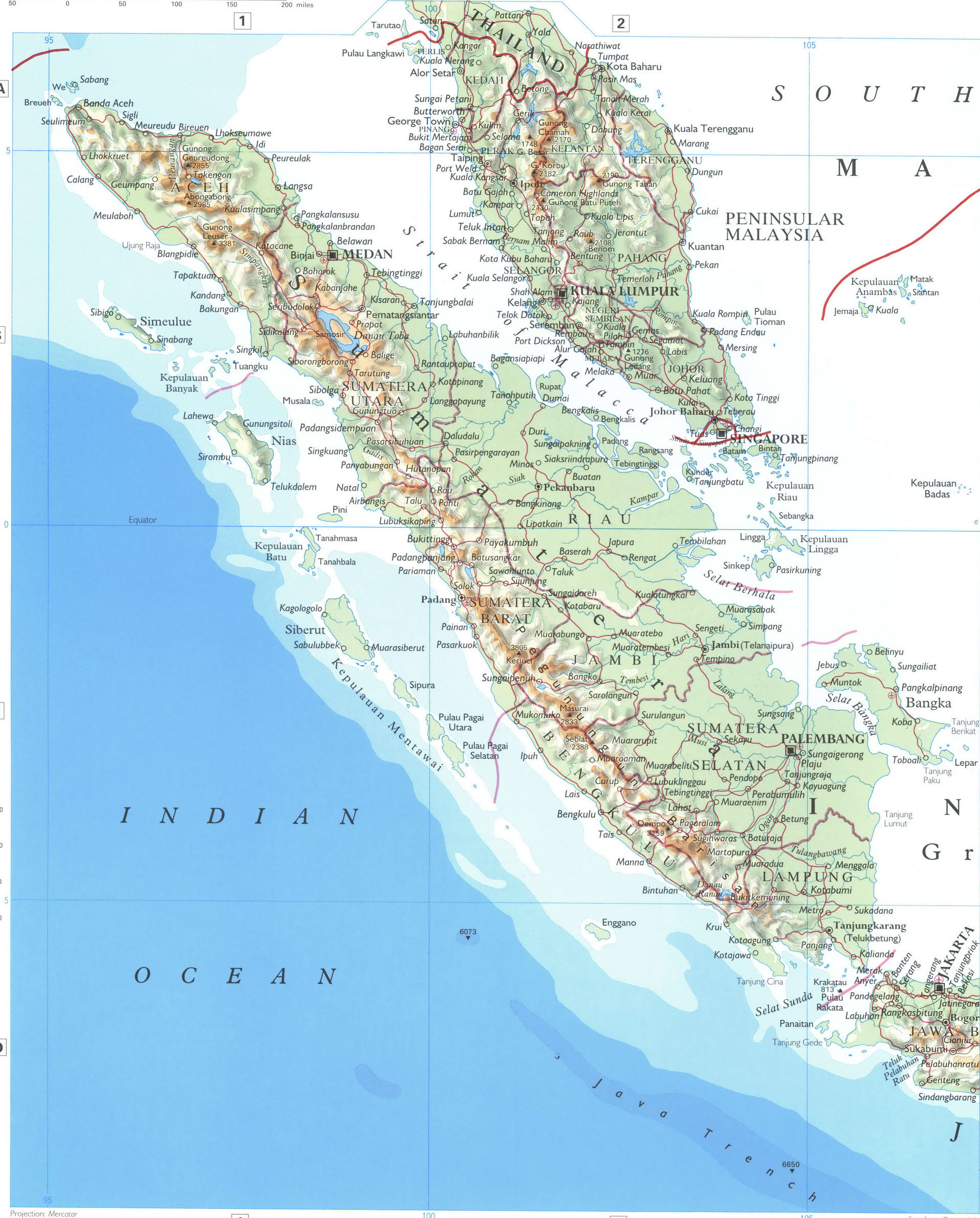 Western Indonesia map, Sumatra Island Western Indonesia map, Sumatra Island