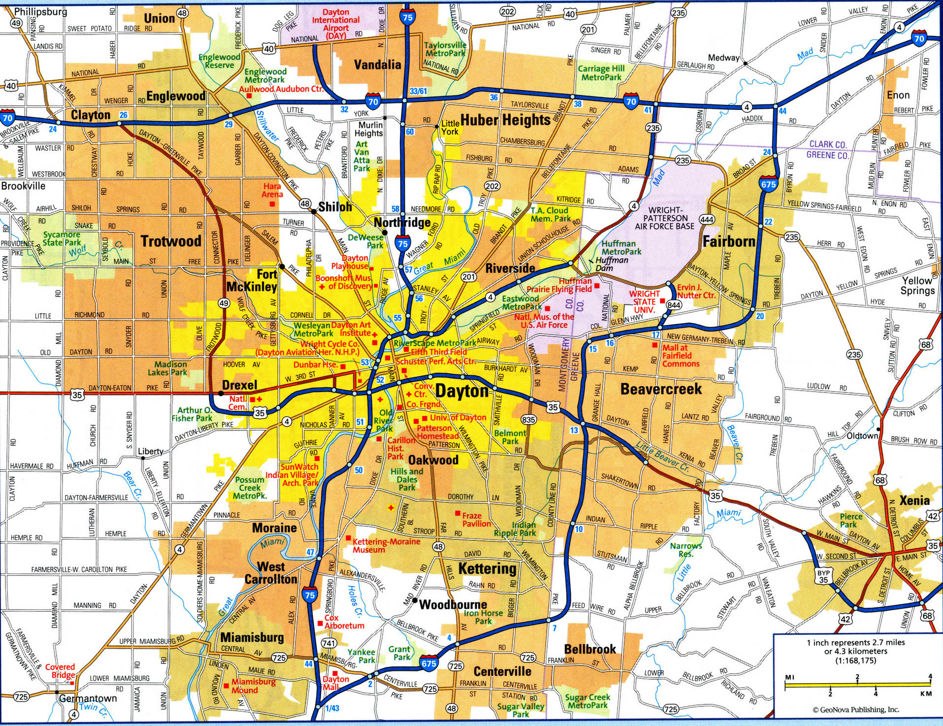 Map of Dayton. Detailed updated map of all roads in Dayton and the suburbs Map of Dayton. Detailed updated map of all roads in Dayton and the suburbs