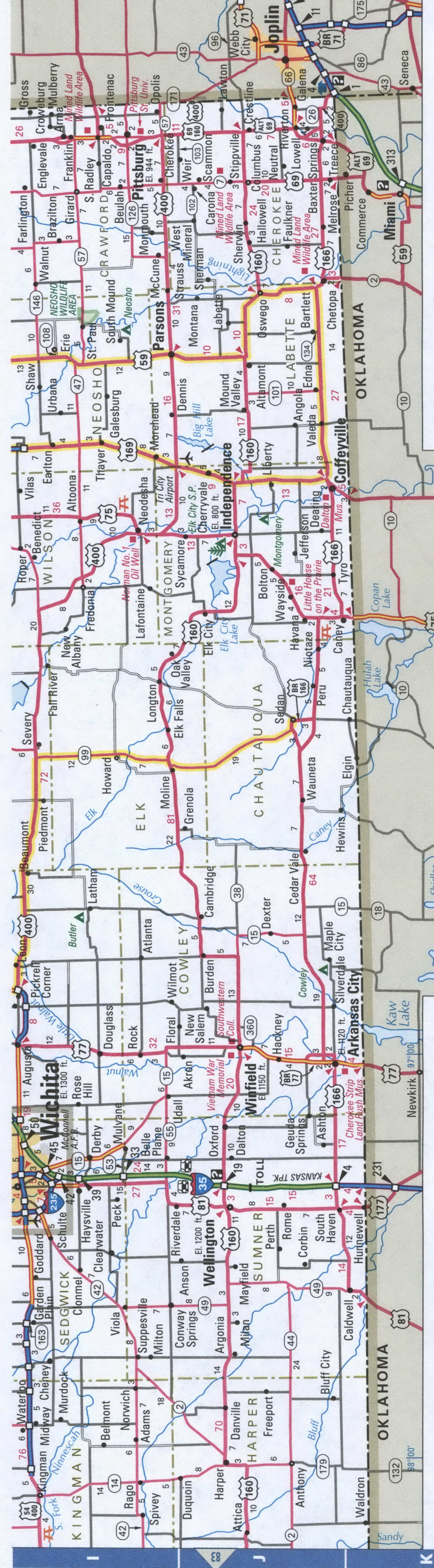 Eastern Kansas map. Detailed map of all roads in East Kansas with distances between cities and towns. Eastern Kansas map. Detailed map of all roads in East Kansas with distances between cities and towns.