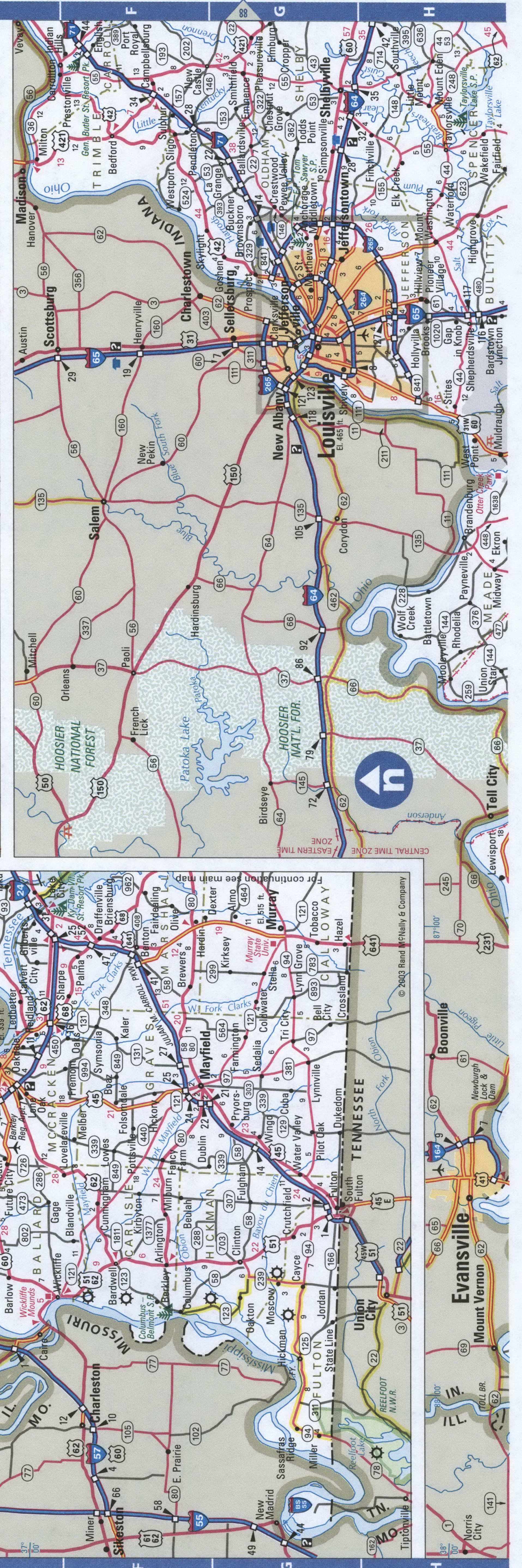 Kentucky west map