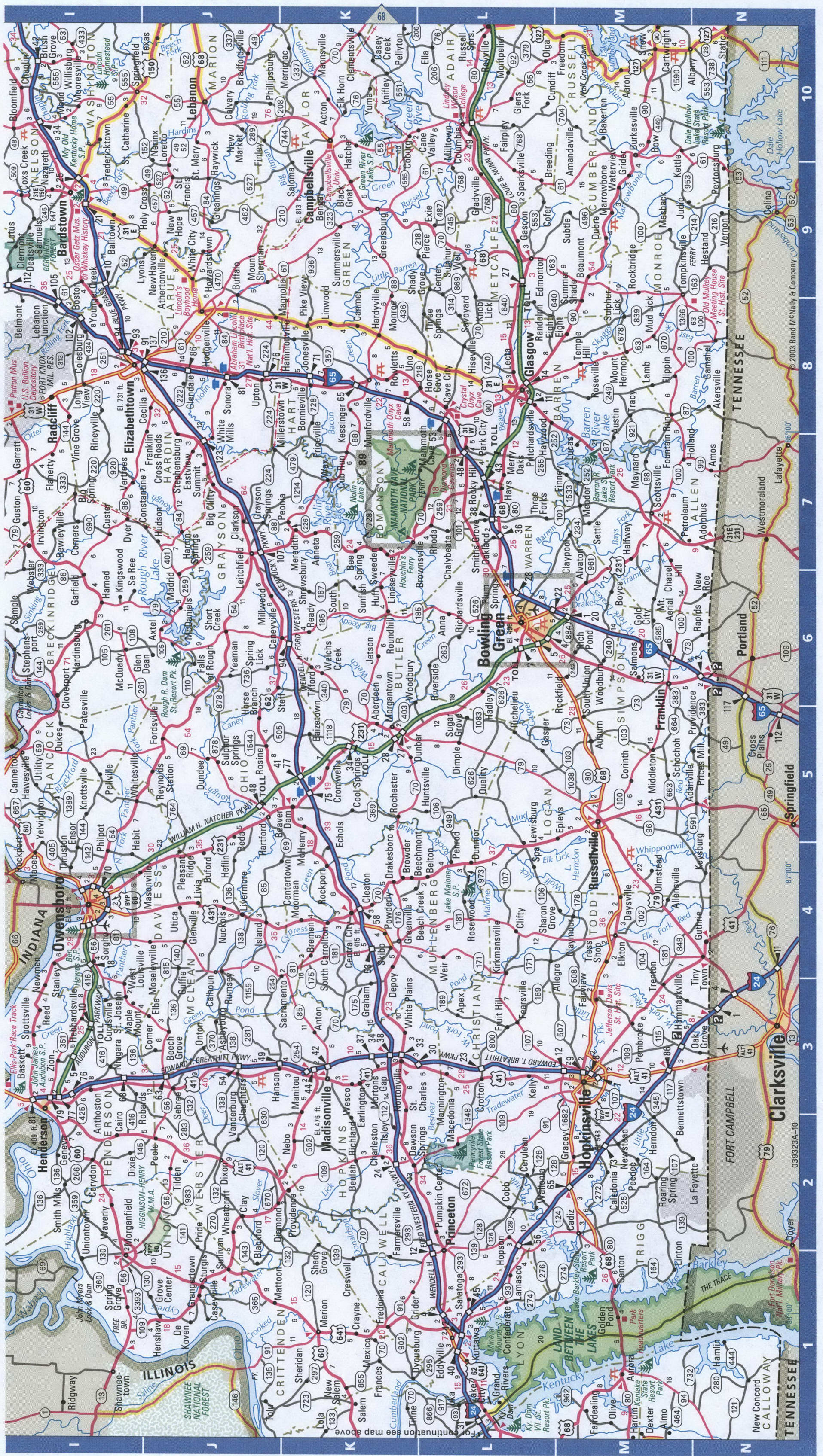 Kentucky western map. Detailed map of all roads in Western Kentucky with distances between cities and towns. Kentucky western map. Detailed map of all roads in Western Kentucky with distances between cities and towns.