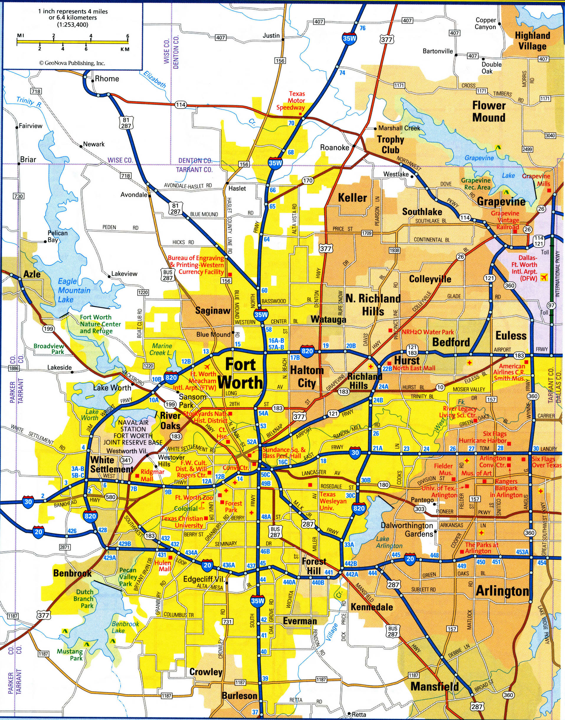 map of Fort Worth city