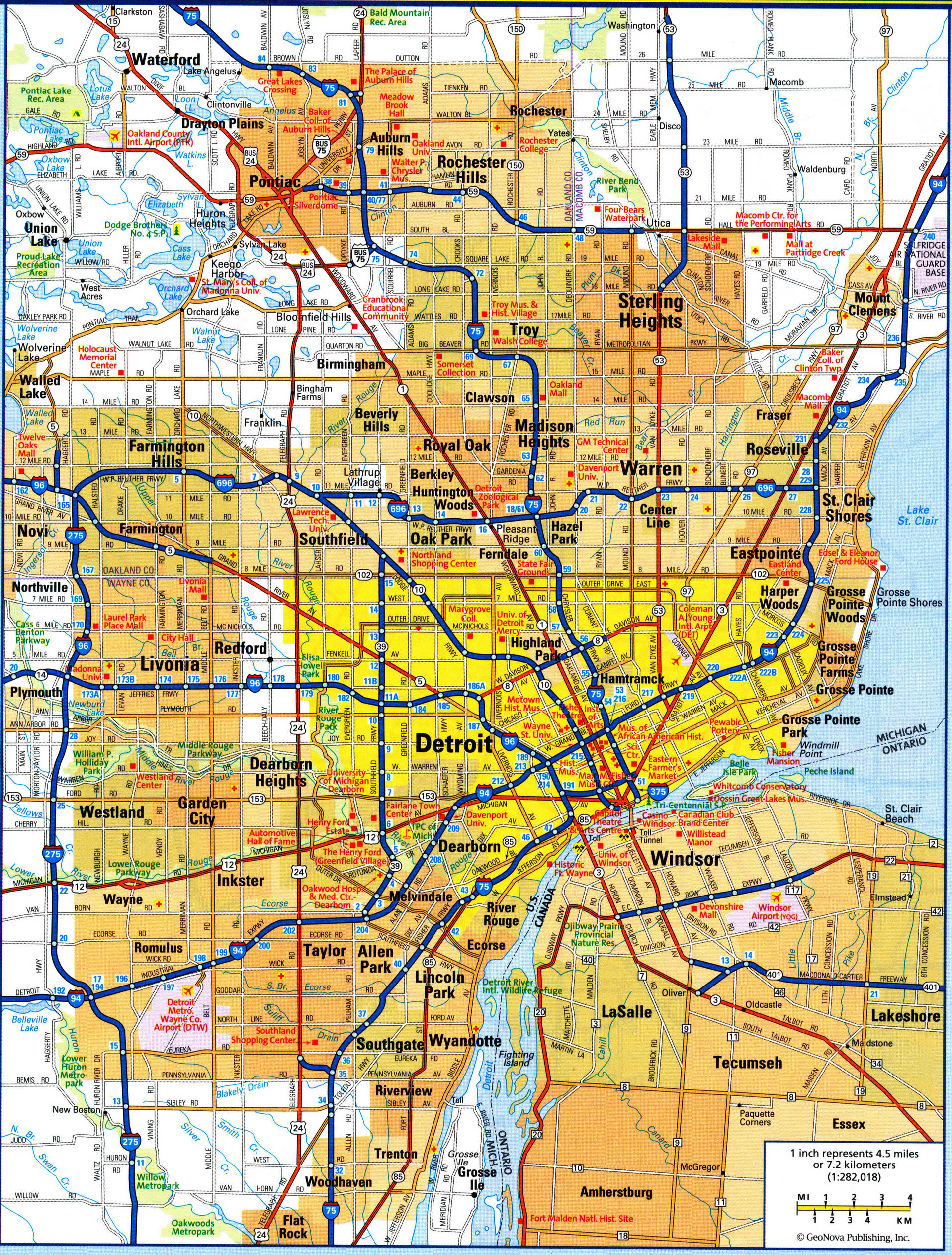map of Detroit city. Detailed updated map of all roads in Detroit and the suburbs map of Detroit city. Detailed updated map of all roads in Detroit and the suburbs