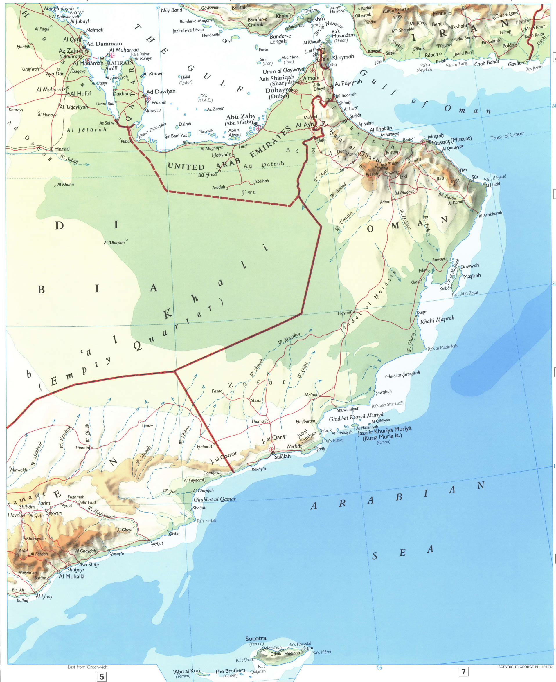 Oman map. Detailed physical map of the Horn of Africa Oman map. Detailed physical map of the Horn of Africa