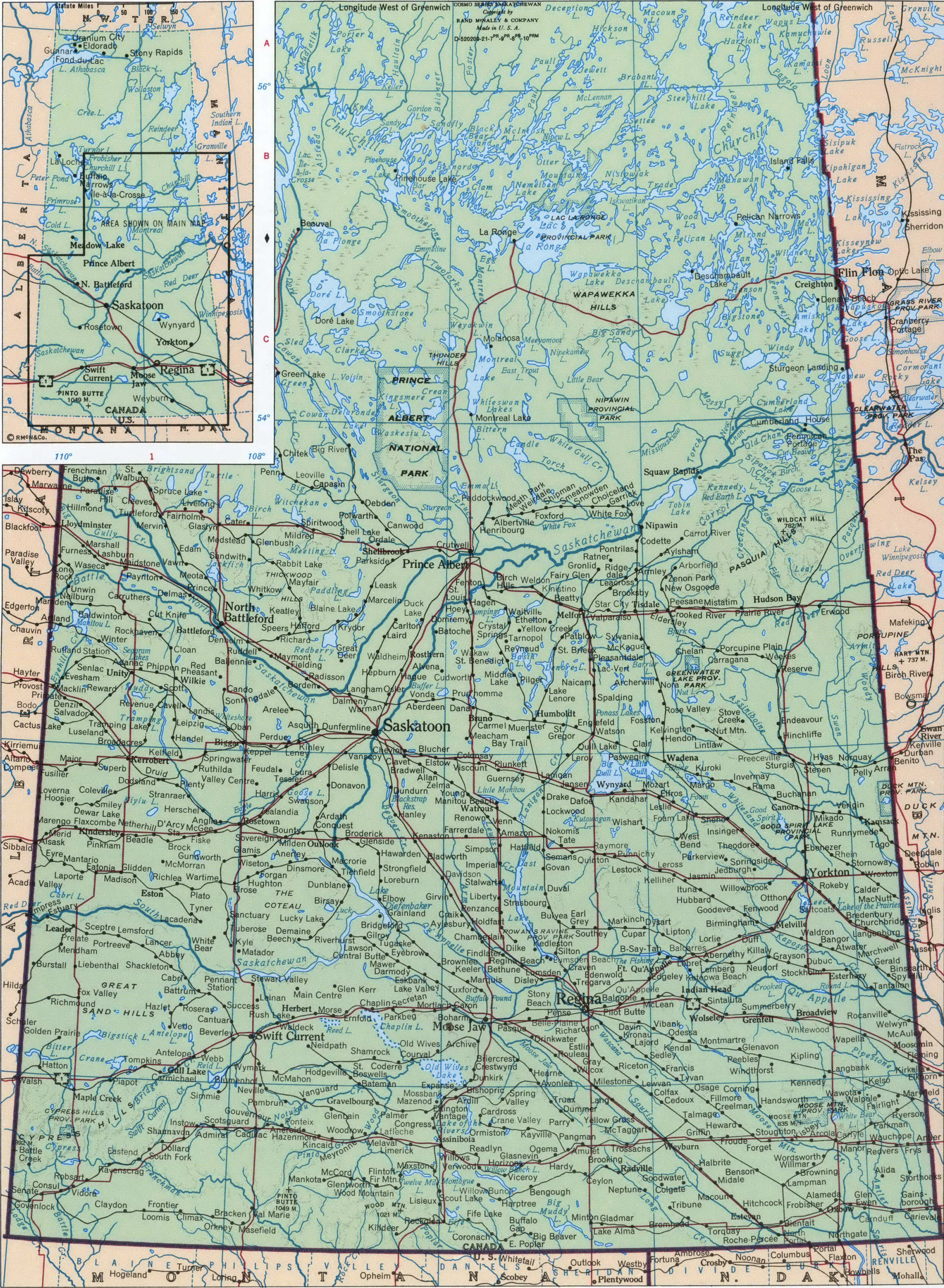 Saskatchewan geographic map. Detailed map of Saskatchewan with cities, towns, and villages. Saskatchewan geographic map. Detailed map of Saskatchewan with cities, towns, and villages.
