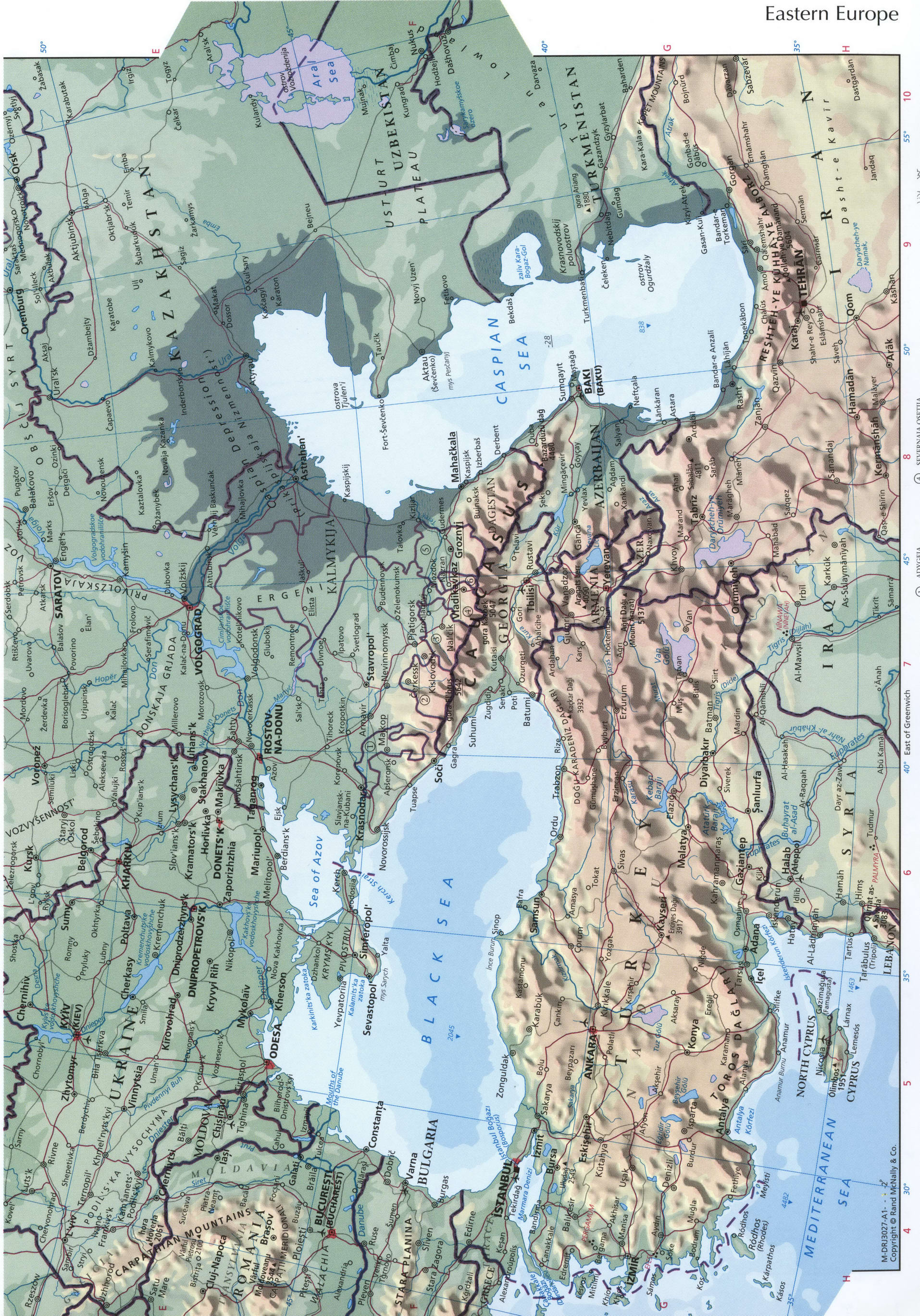 East Europe map. Detailed geographical map of Eastern Europe - European Russia East Europe map. Detailed geographical map of Eastern Europe - European Russia