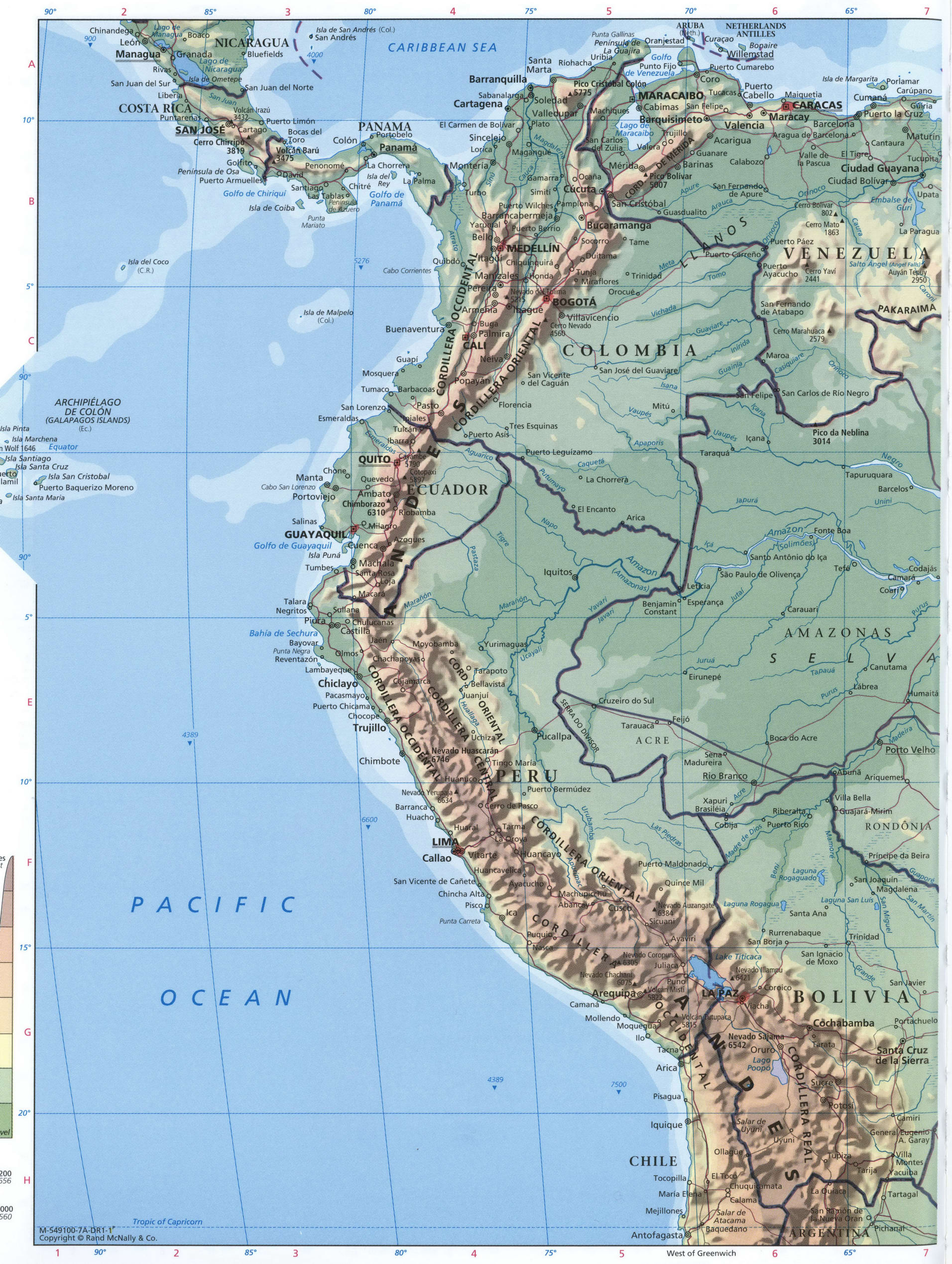 South America geographic map northern - NorthernSouthAmerL
